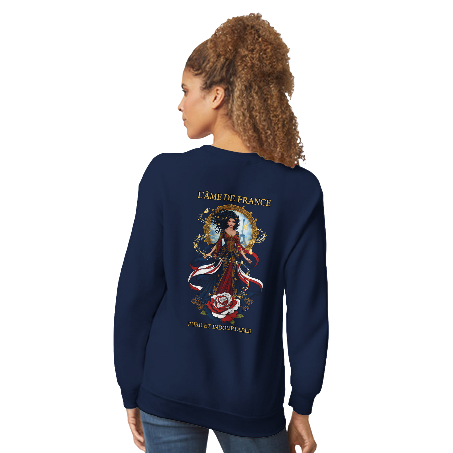 Sweatshirt Die Seele Frankreichs Damen im französischen Stil klassischer Rundhalsausschnitt | Gildan® 18000