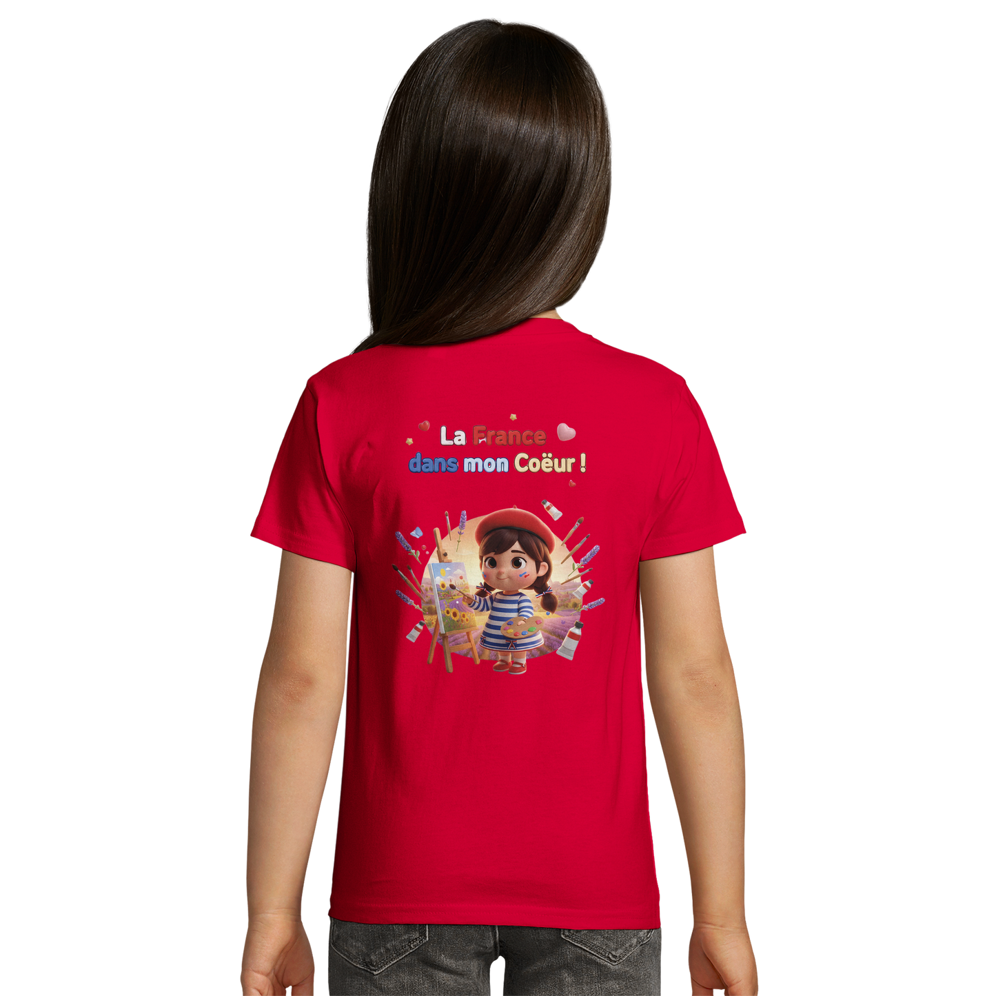 Bio Kinder Enganliegendes T-Shirt| Mädchen Stil-Französisch Frankreich in meinem Herzen | SOL'S Pioneer Kids 03578