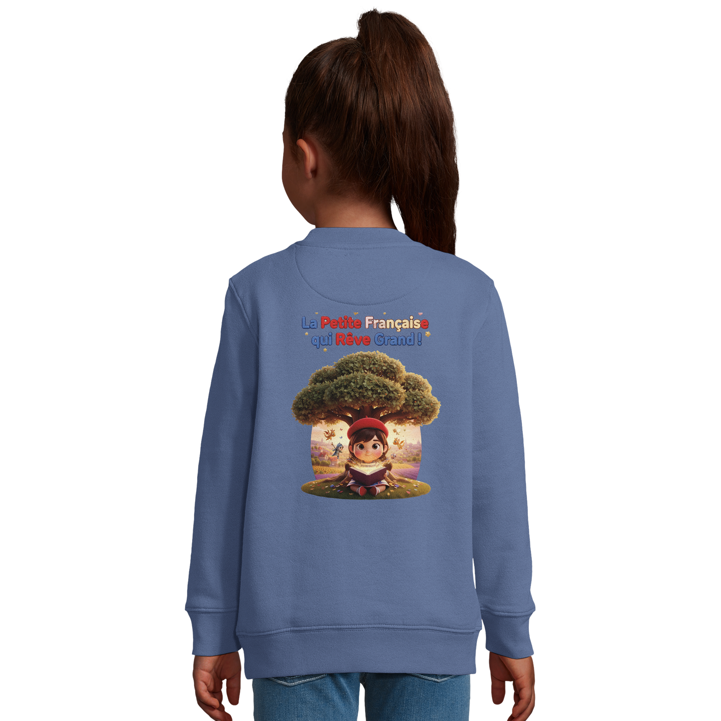 Mädchen-Sweatshirt im französischen Stil: „La petite française qui rêve grand“ aus recycelter Mischung | SOL'S Columbia Kids 04239