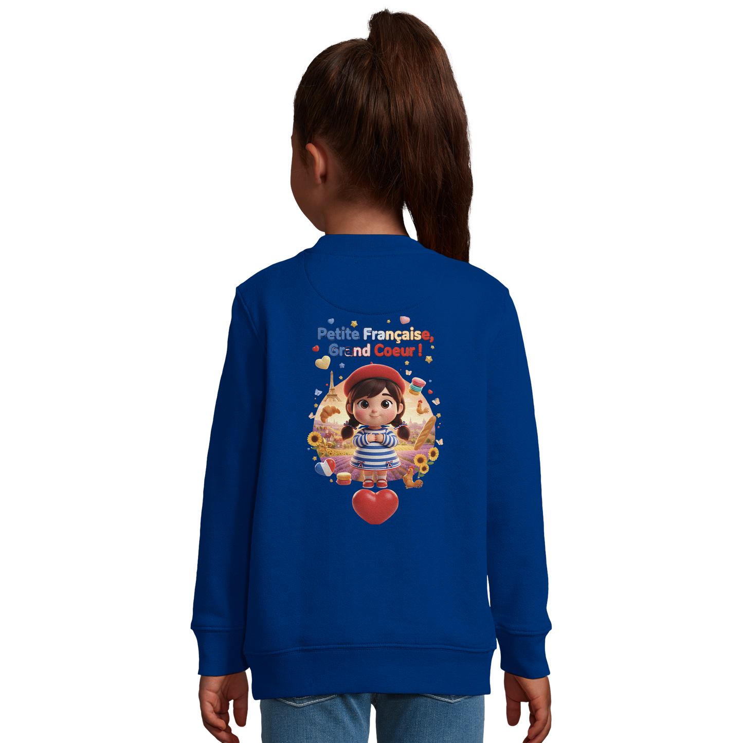 Sweat-shirt fille "Petites Françaises au Grand Cœur" – Confort Éco-Responsable