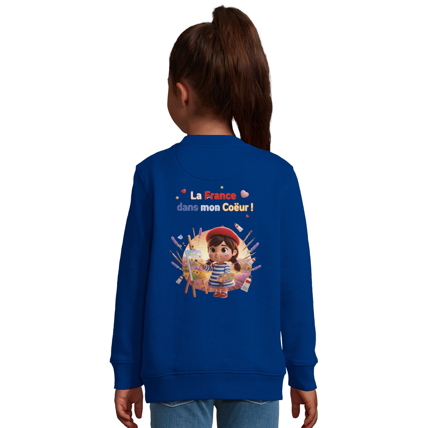Mädchen-Sweatshirt im französischen Stil „la France dans mon cœur“ aus recyceltem Mischgewebe | SOL'S Columbia Kids 04239
