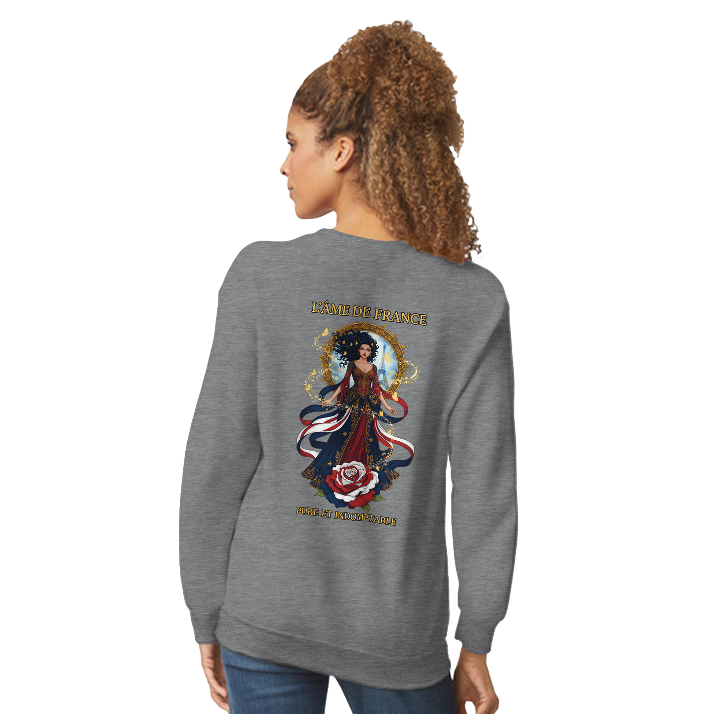 Sweatshirt Die Seele Frankreichs Damen im französischen Stil klassischer Rundhalsausschnitt | Gildan® 18000