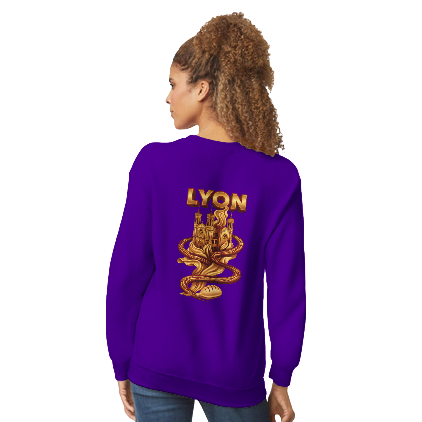Unisex sweatshirt Lyon city France classic crew neck | Gildan® 18000