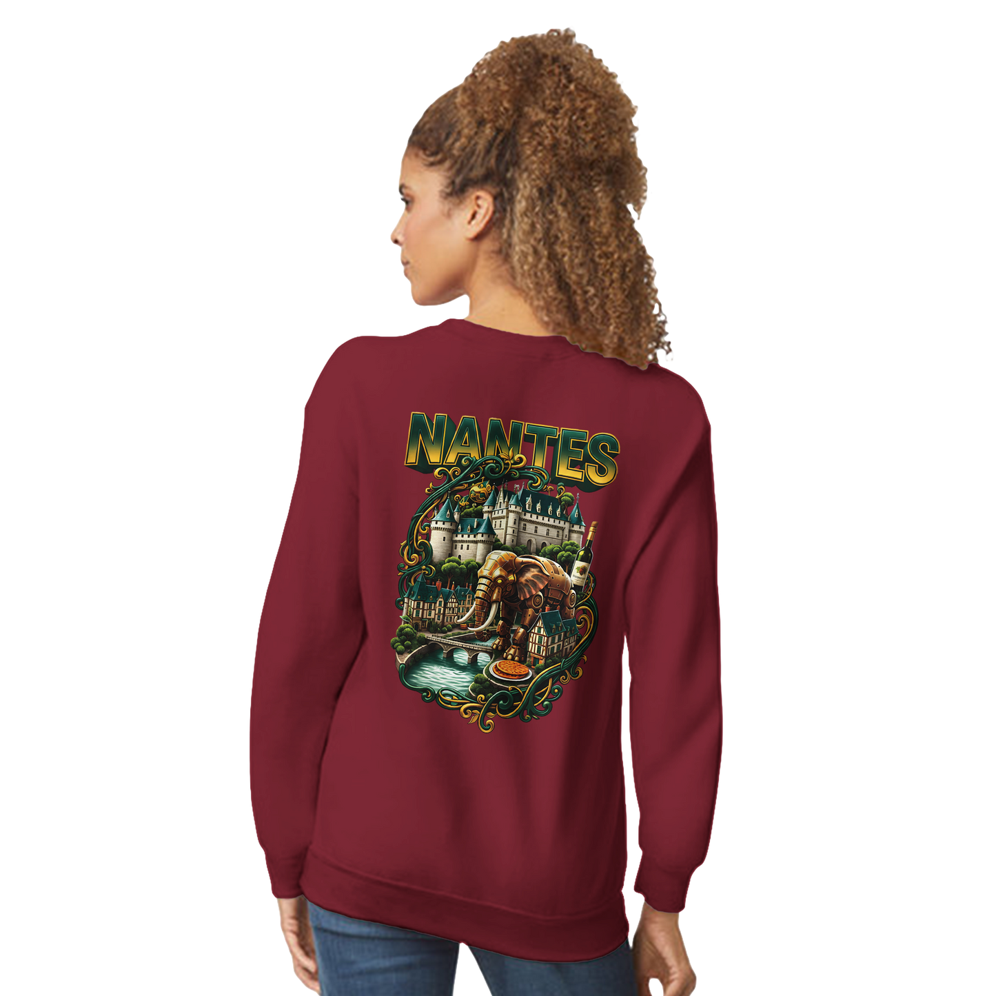 Unisex-Sweatshirt Nantes Stadt Frankreich klassisch Rundhals | Gildan® 18000