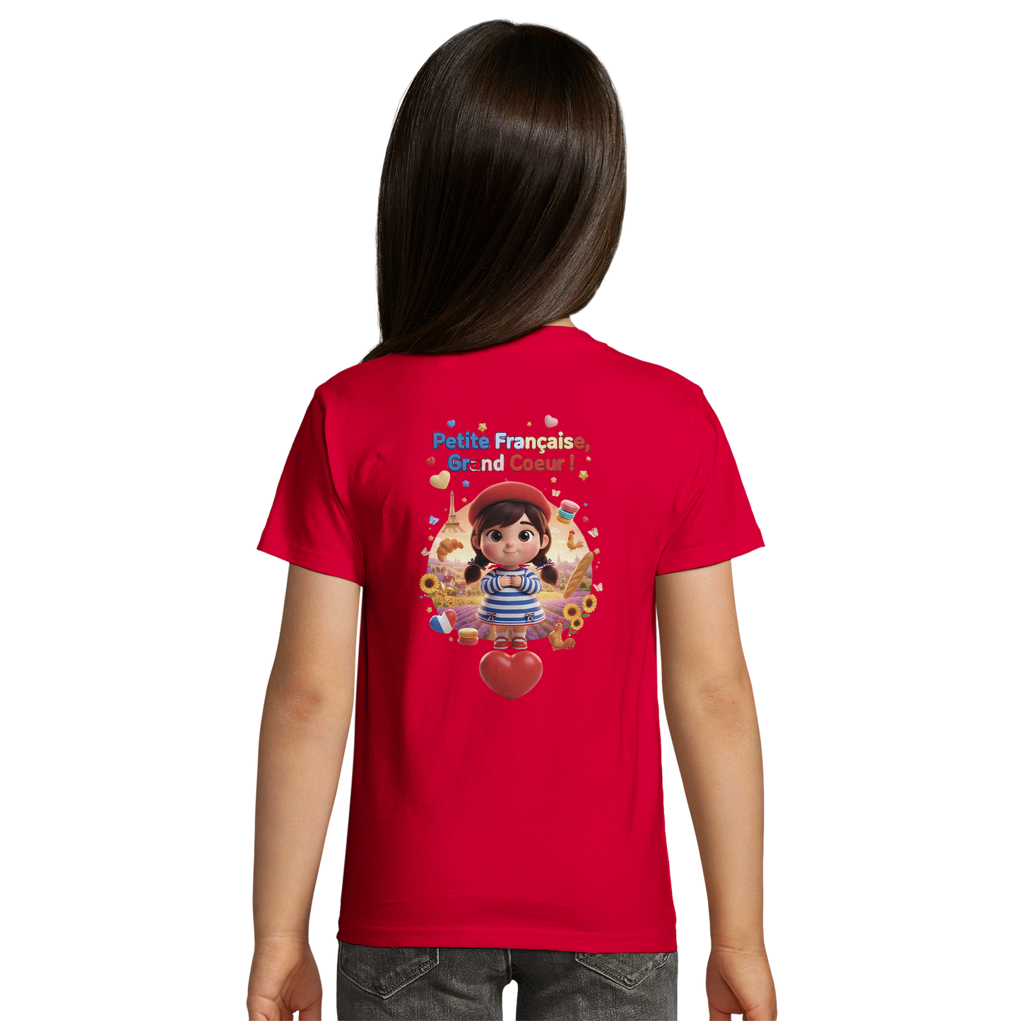 T-Shirt Stil "Französisches Mädchen mit großem Herzen" Bio-Slim-Fit | SOL'S Pioneer Kids 03578