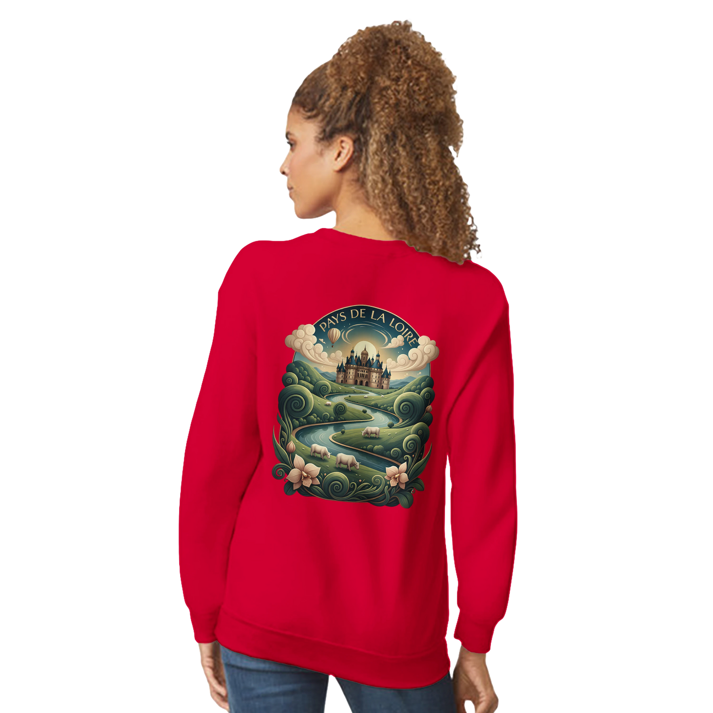 Klassisches Unisex-Sweatshirt Pays de la Loire mit Rundhalsausschnitt | Gildan® 18000
