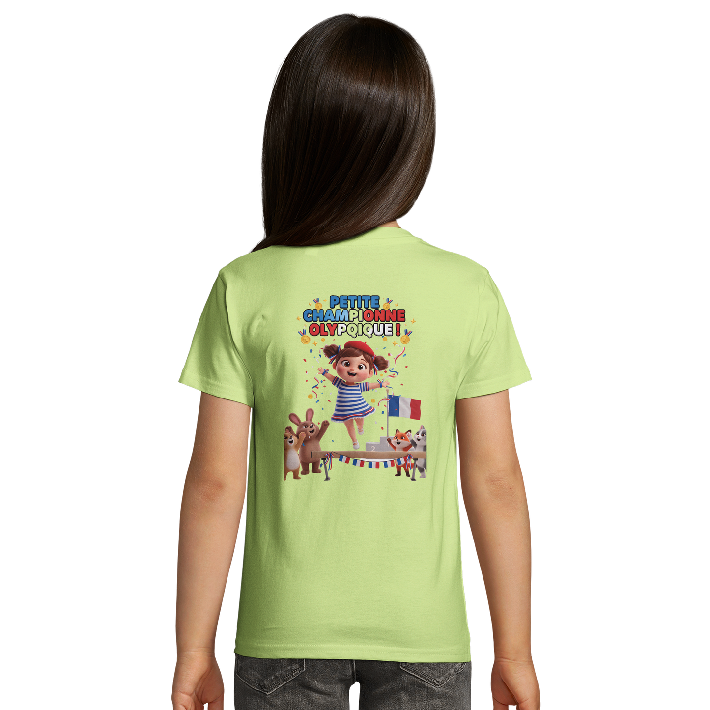 Organic fitted "Little Olympic Champion" girl's T-shirt | SOL'S Pioneer Kids 03578