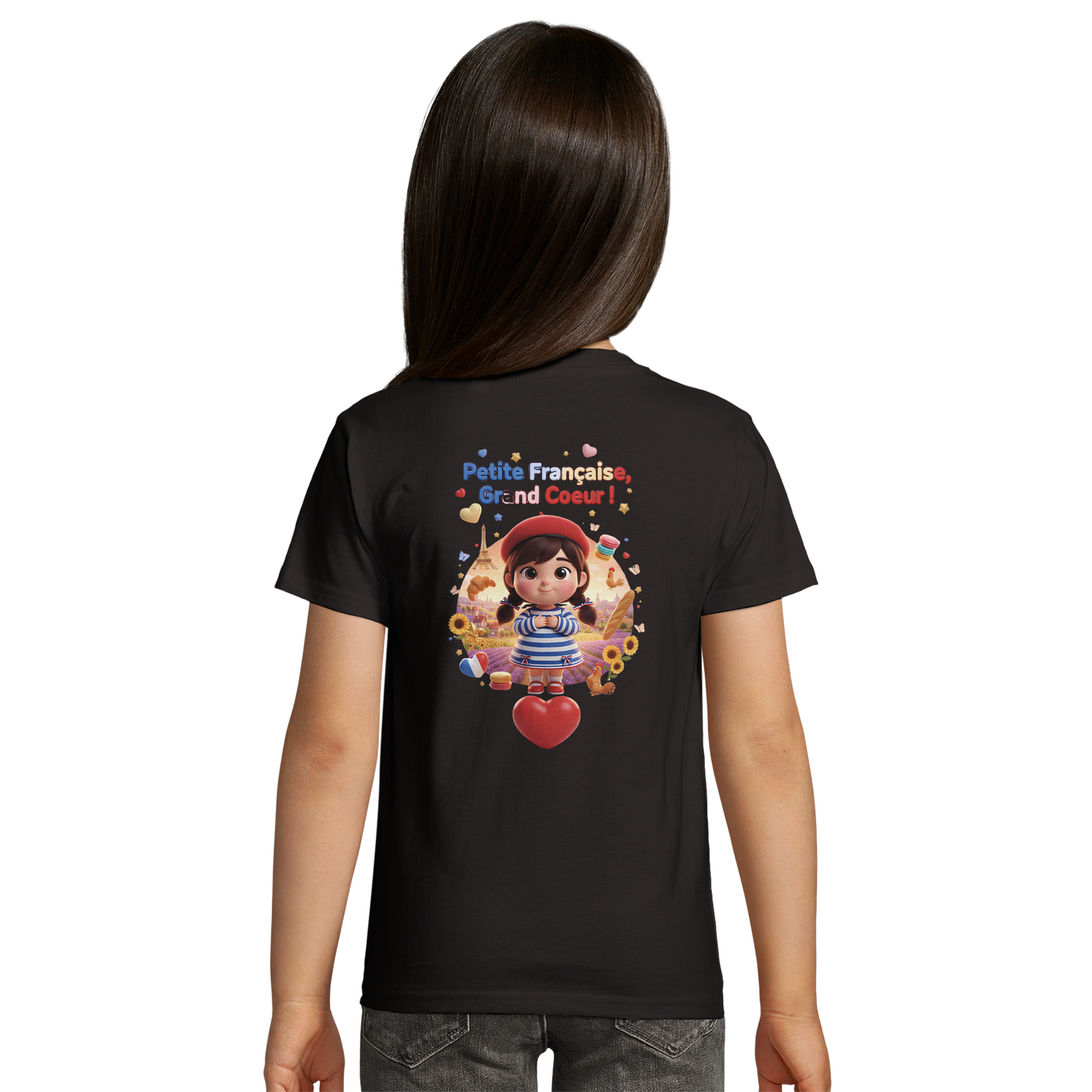 T-Shirt Stil "Französisches Mädchen mit großem Herzen" Bio-Slim-Fit | SOL'S Pioneer Kids 03578