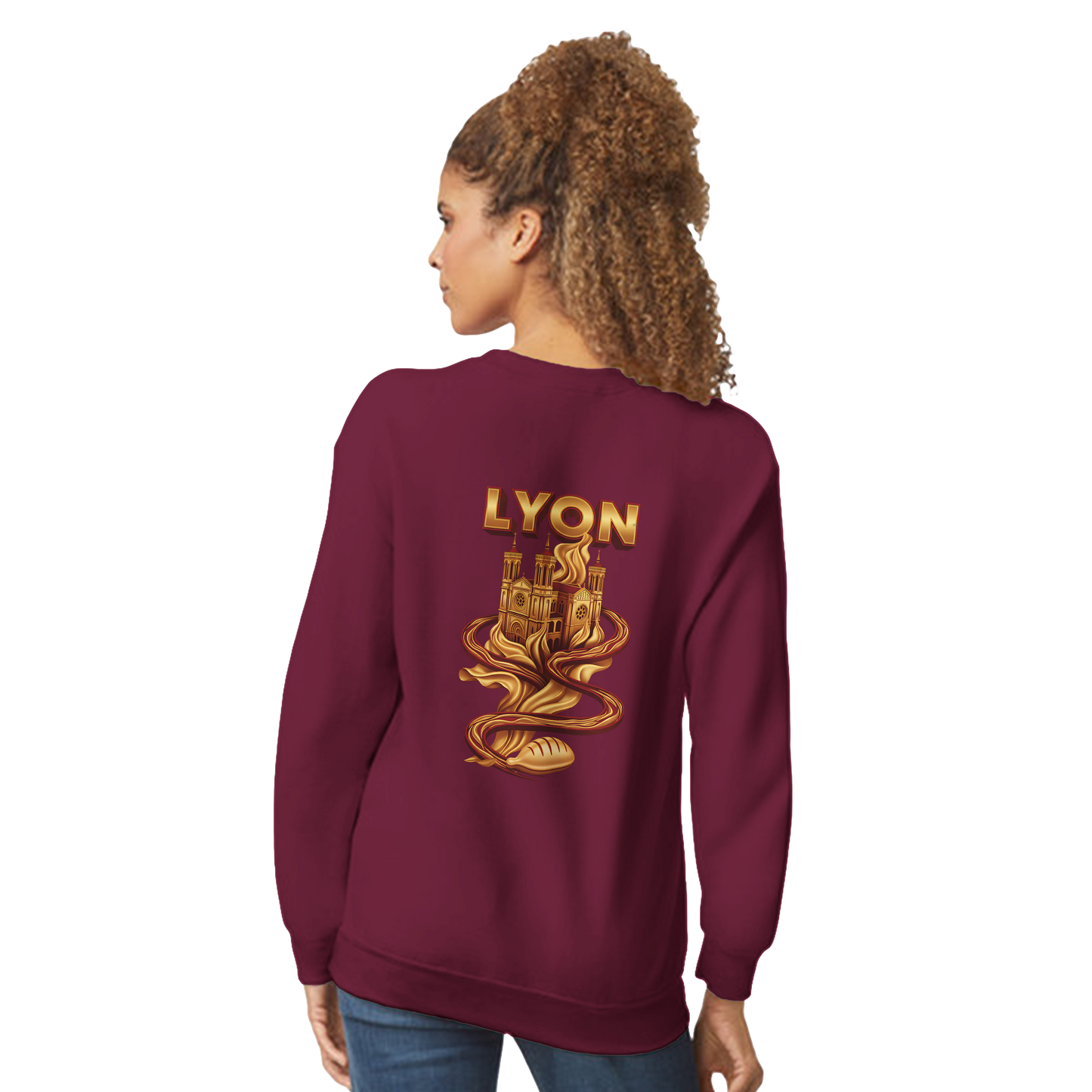 Unisex sweatshirt Lyon city France classic crew neck | Gildan® 18000