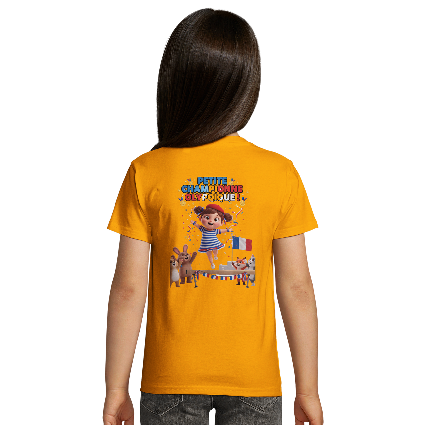 Organic fitted "Little Olympic Champion" girl's T-shirt | SOL'S Pioneer Kids 03578