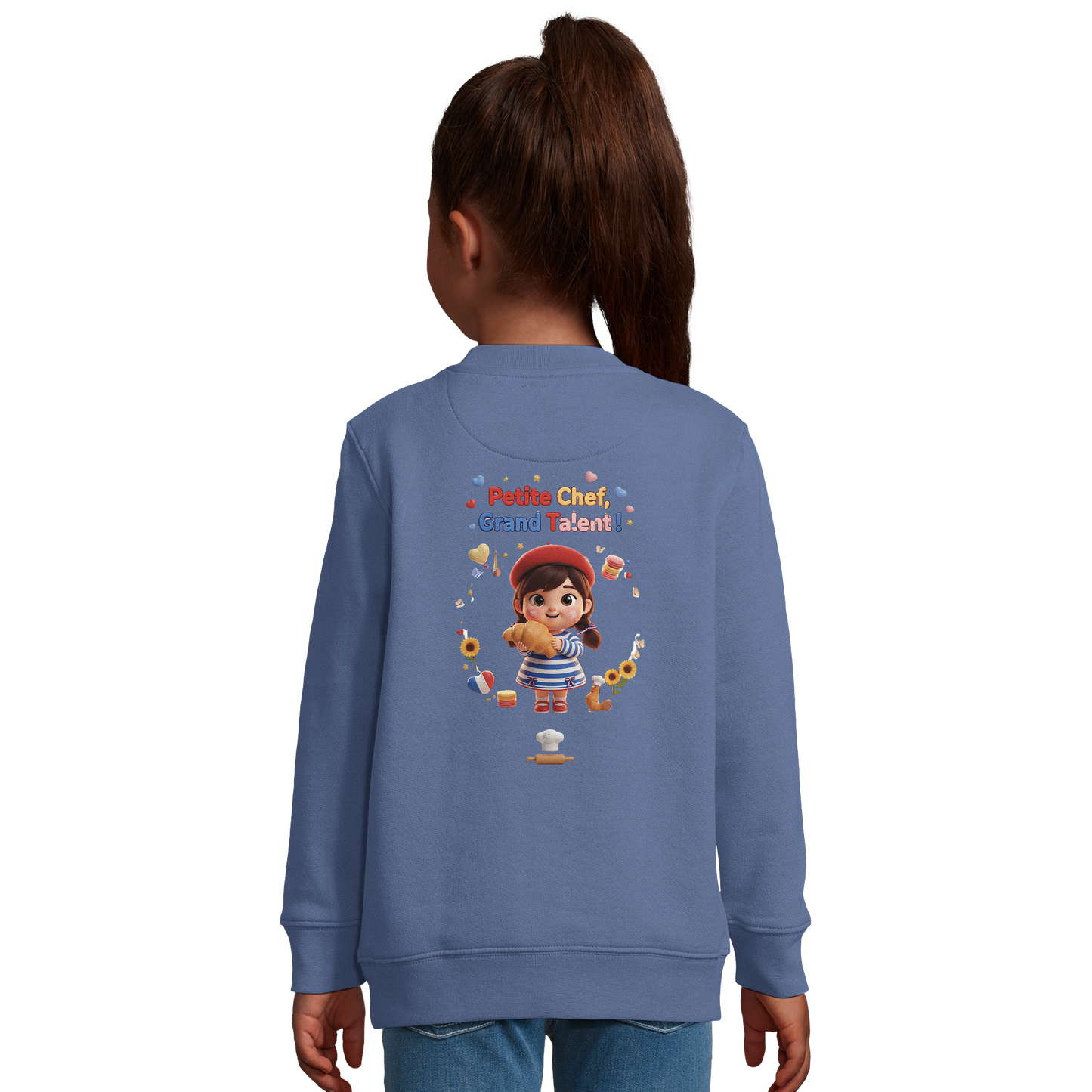 Sweatshirt im französischen Stil für kleine Chefinnen mit großem Talent, aus recyceltem Mischgewebe | SOL'S Columbia Kids 04239