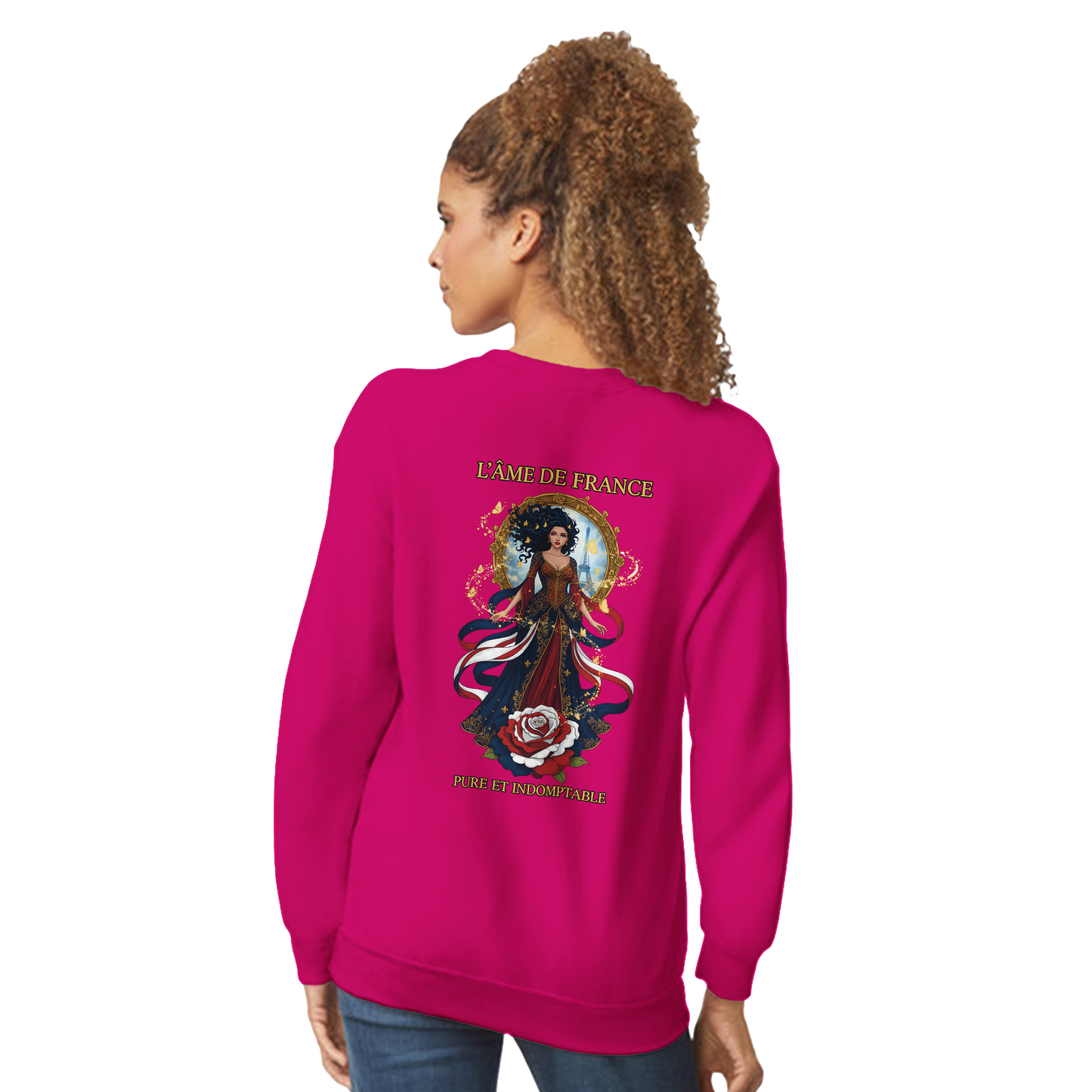 Sweatshirt Die Seele Frankreichs Damen im französischen Stil klassischer Rundhalsausschnitt | Gildan® 18000