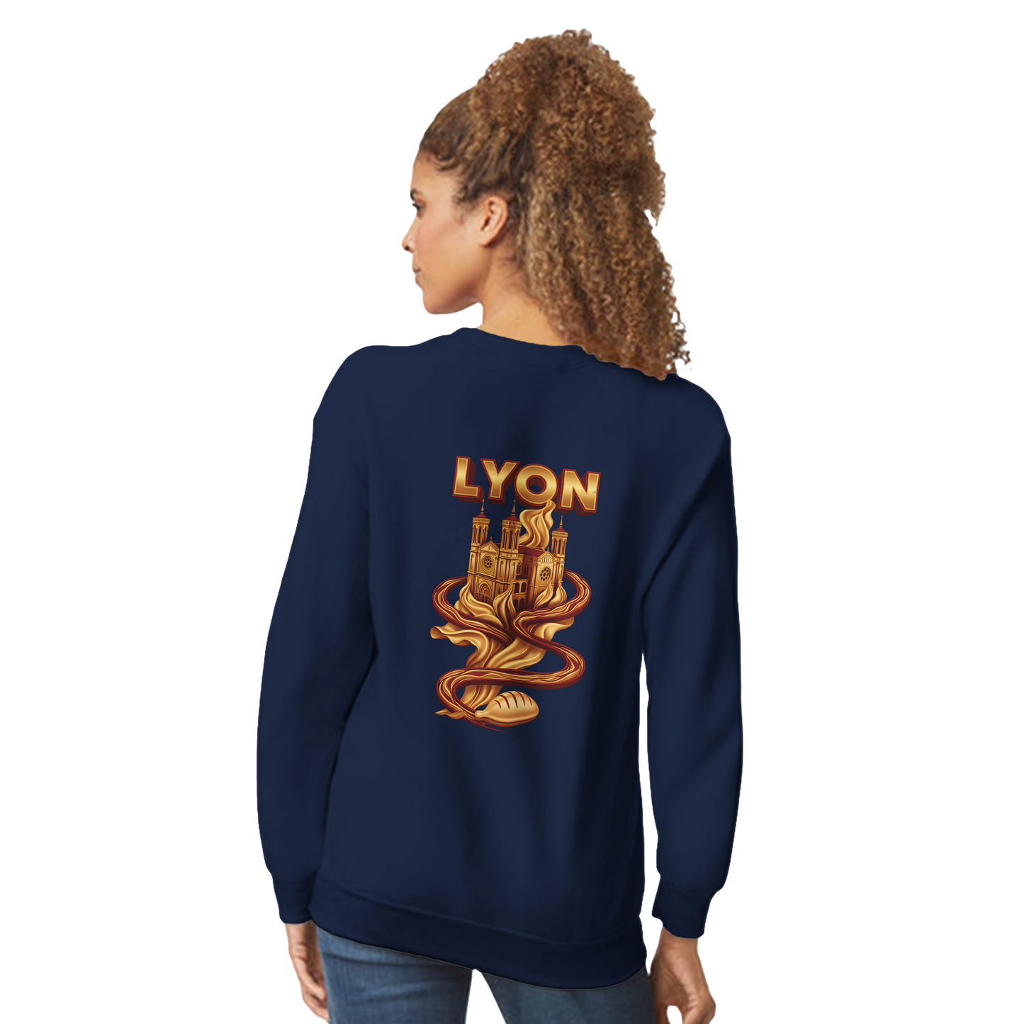 Unisex sweatshirt Lyon city France classic crew neck | Gildan® 18000