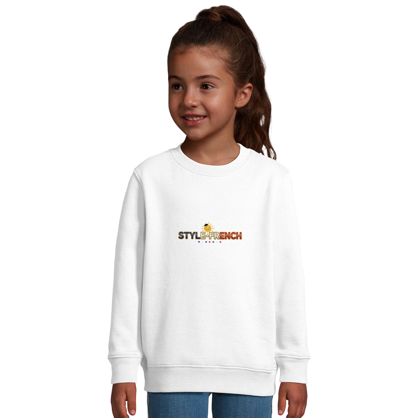 Mädchen-Sweatshirt im französischen Stil „la France dans mon cœur“ aus recyceltem Mischgewebe | SOL'S Columbia Kids 04239