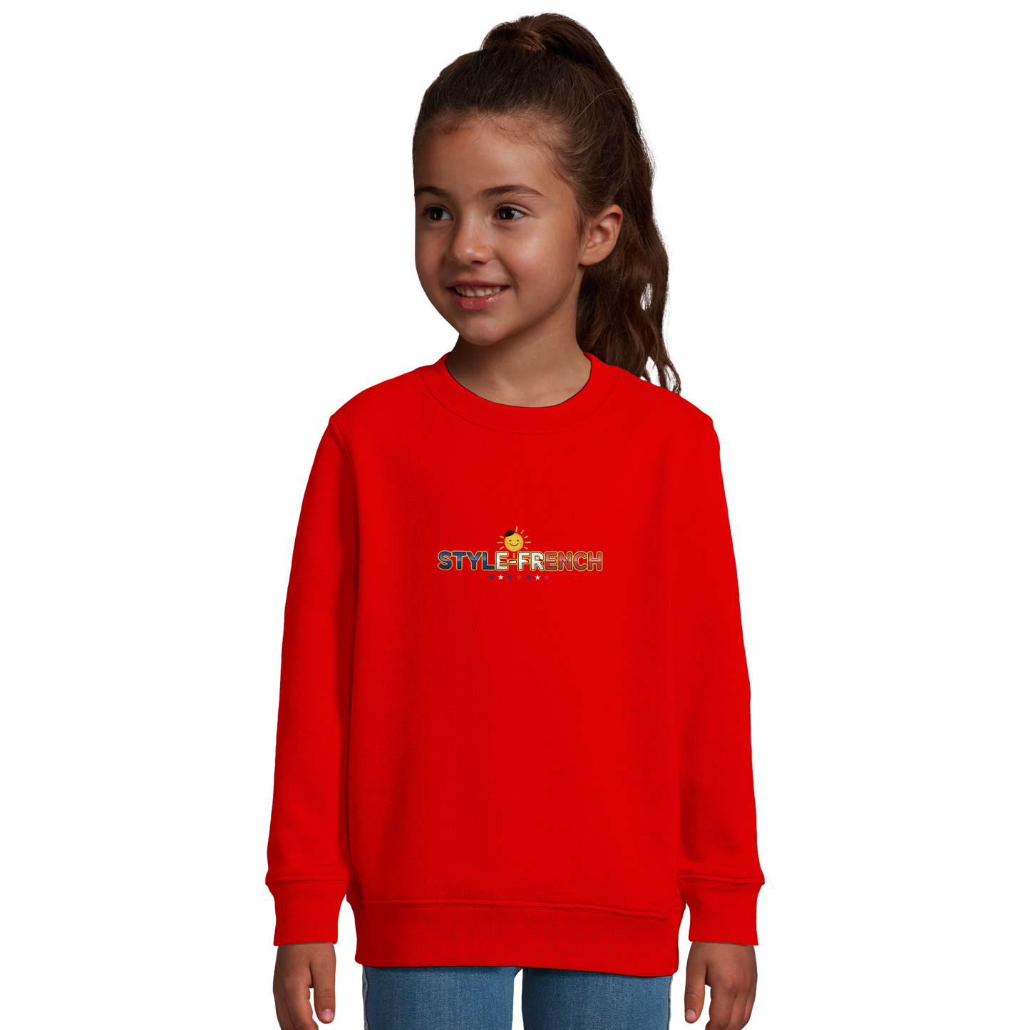 Sweat-shirt fille "Petites Françaises au Grand Cœur" – Confort Éco-Responsable