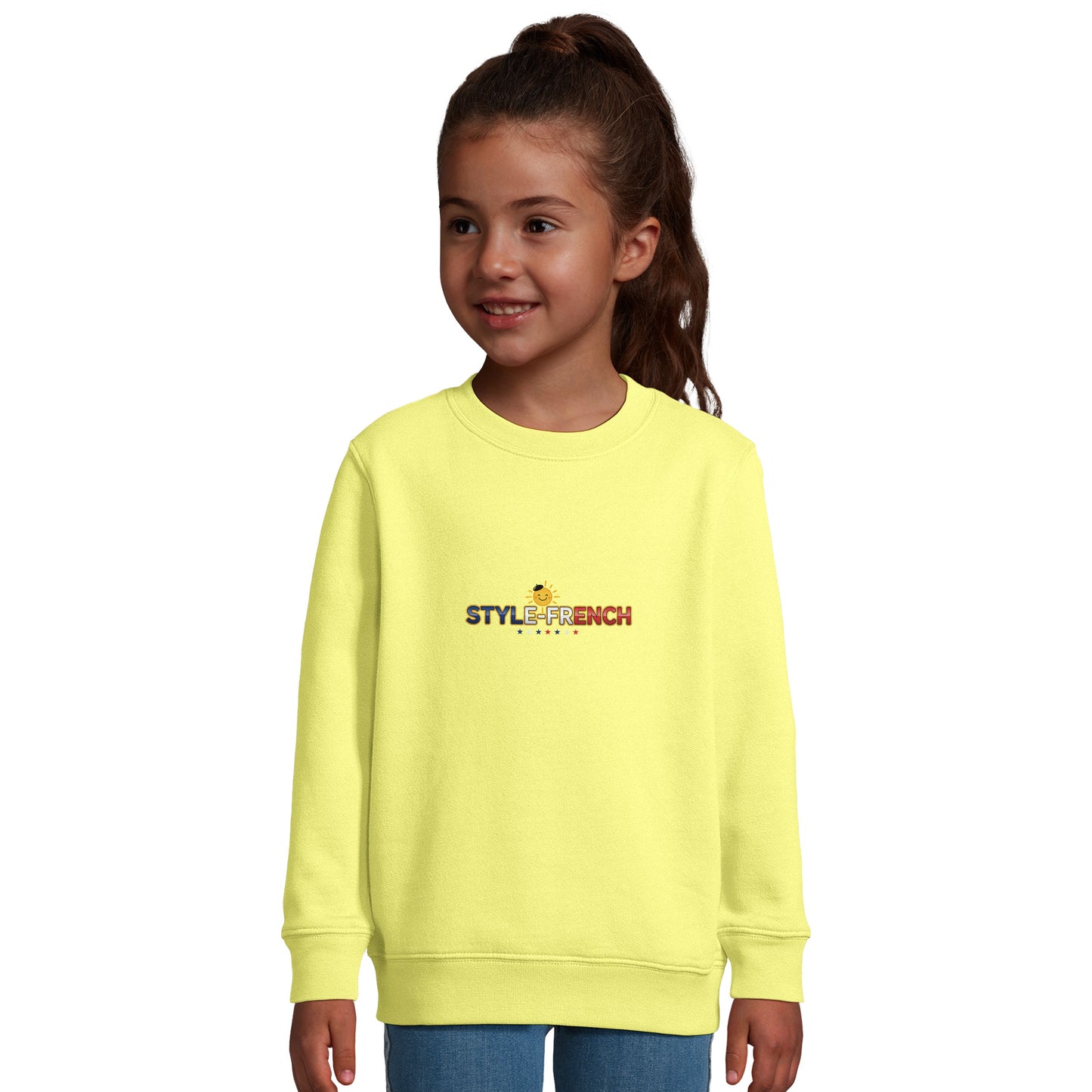 Mädchen-Sweatshirt im französischen Stil „la France dans mon cœur“ aus recyceltem Mischgewebe | SOL'S Columbia Kids 04239