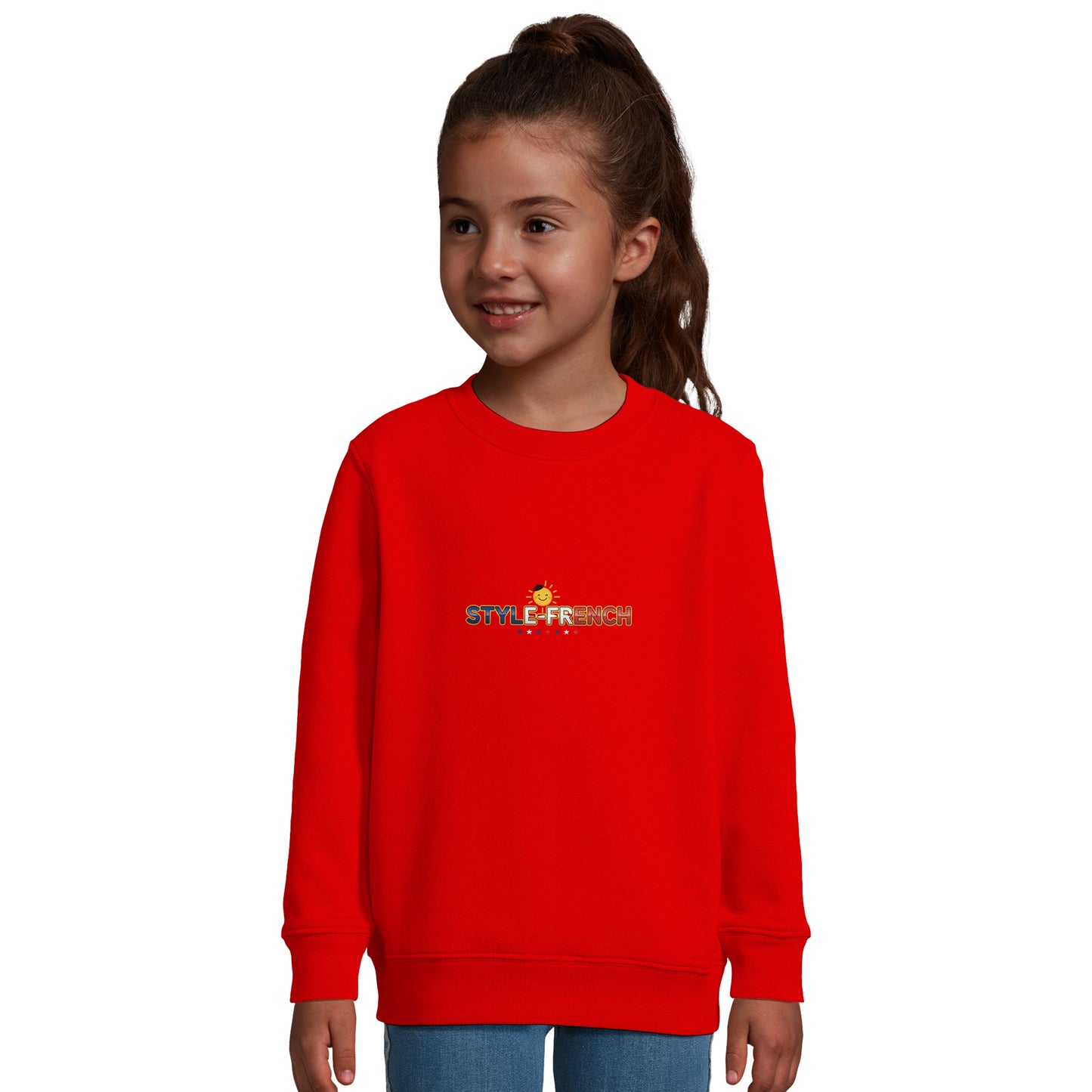 Mädchen-Sweatshirt im französischen Stil „la France dans mon cœur“ aus recyceltem Mischgewebe | SOL'S Columbia Kids 04239