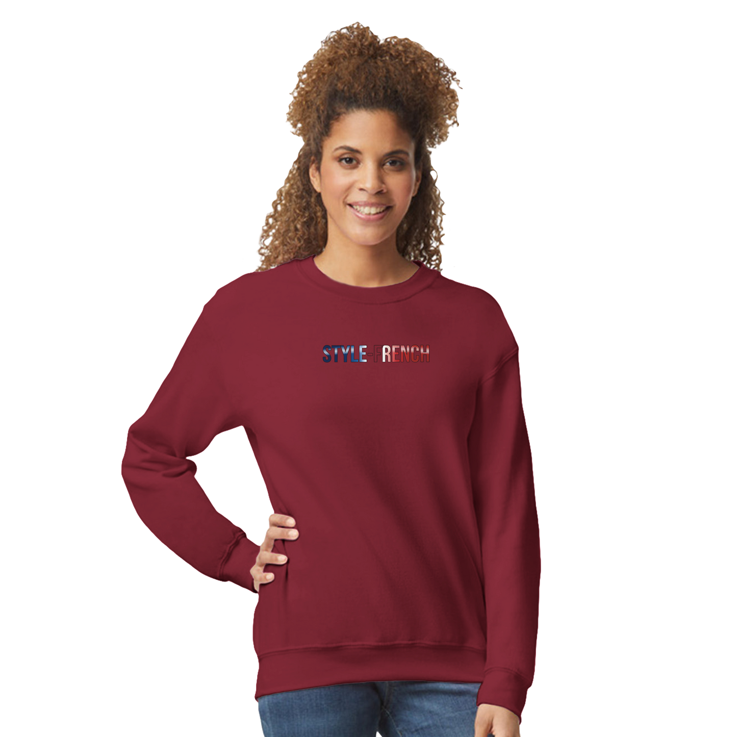 Sweat-shirt femme fière d'être française  Classique Léger et Confortable pour le Printemps