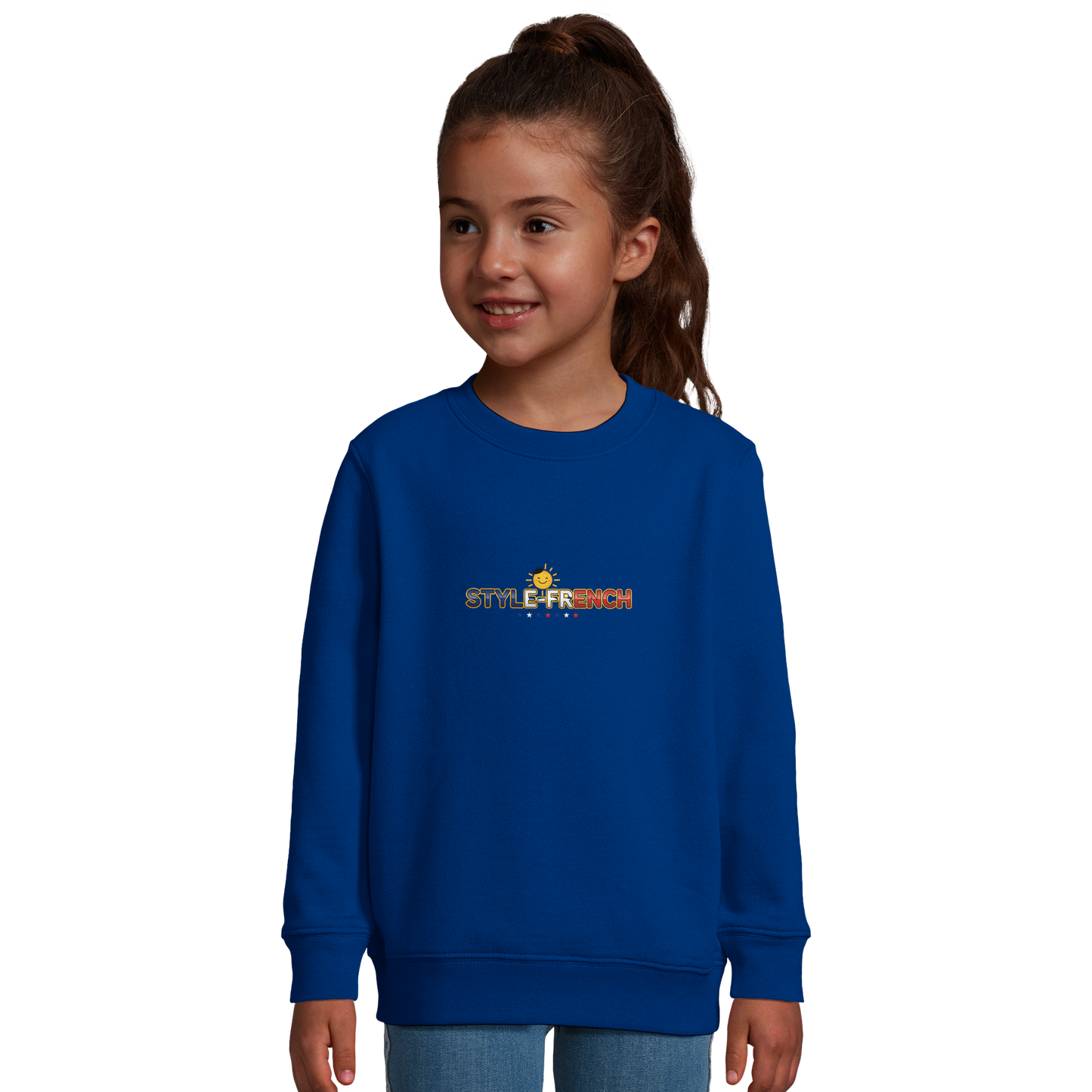Mädchen-Sweatshirt French-Stil „La France c'est toi“ aus recyceltem Mischgewebe | SOL'S Columbia Kids 04239