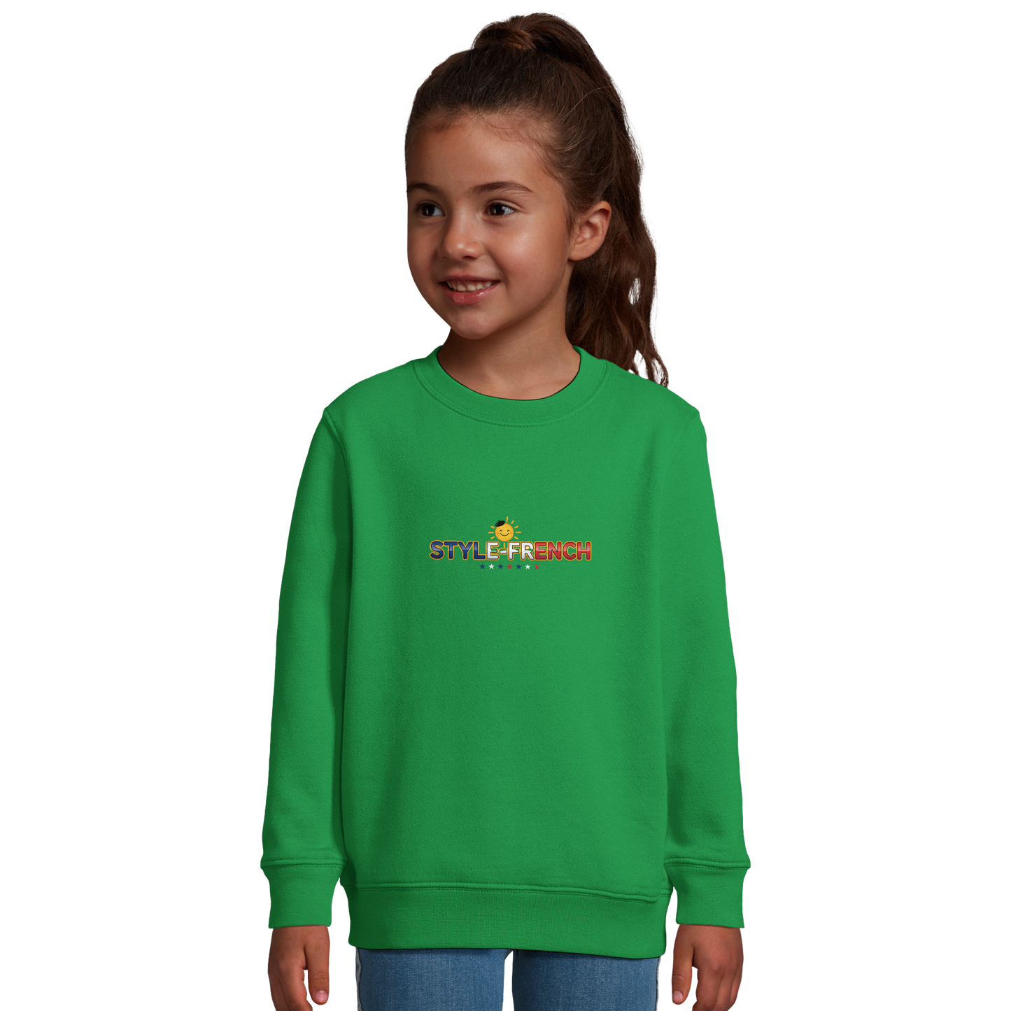 Sweat-shirt fille "Petites Françaises au Grand Cœur" – Confort Éco-Responsable