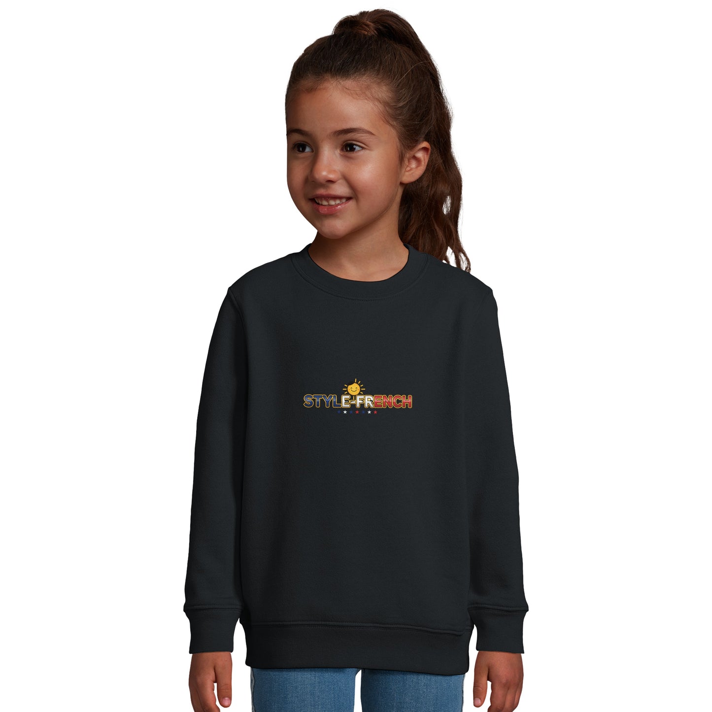 Mädchen-Sweatshirt im französischen Stil „la France dans mon cœur“ aus recyceltem Mischgewebe | SOL'S Columbia Kids 04239