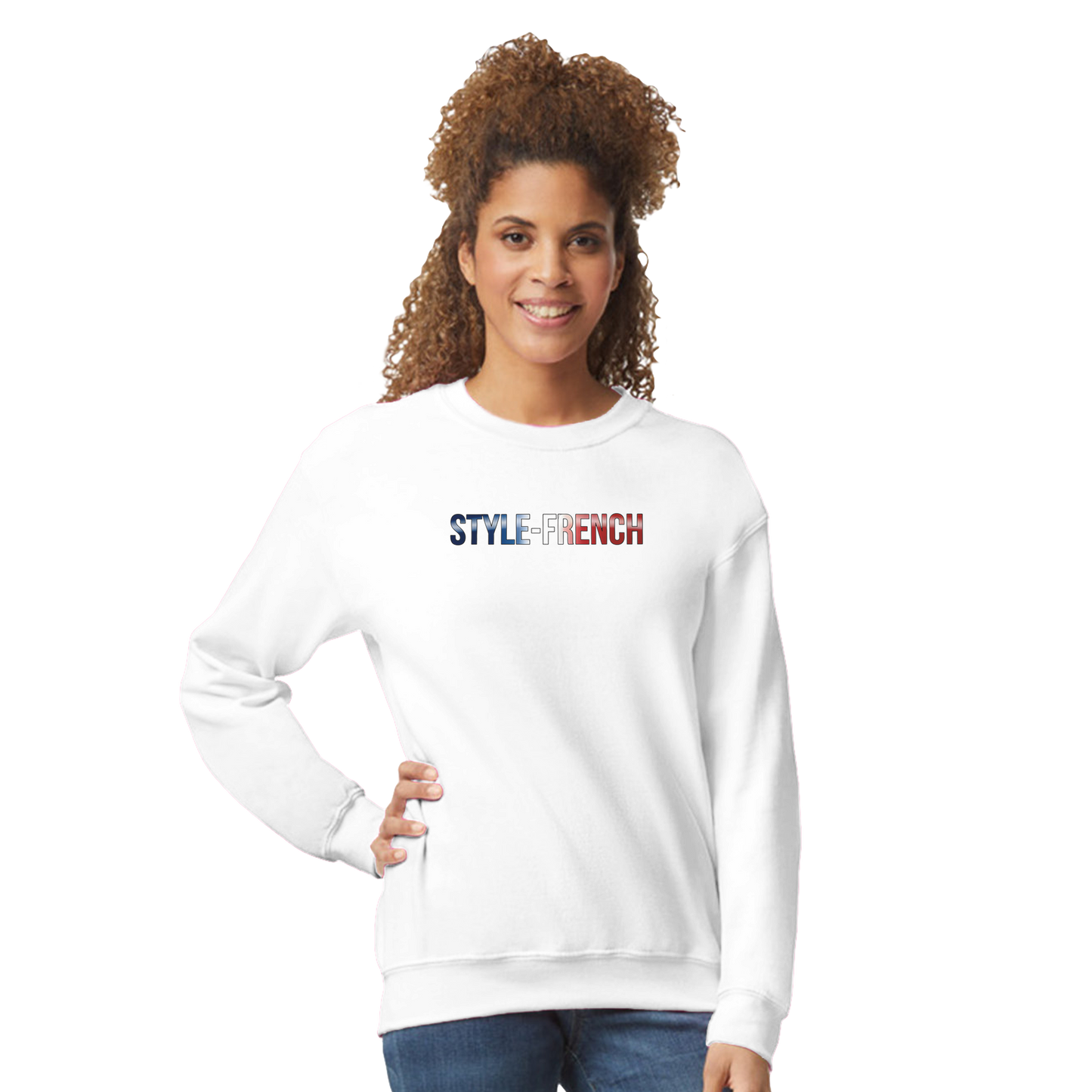 Women's Pink Classic Cathedral Crewneck Sweatshirt | Gildan® 18000