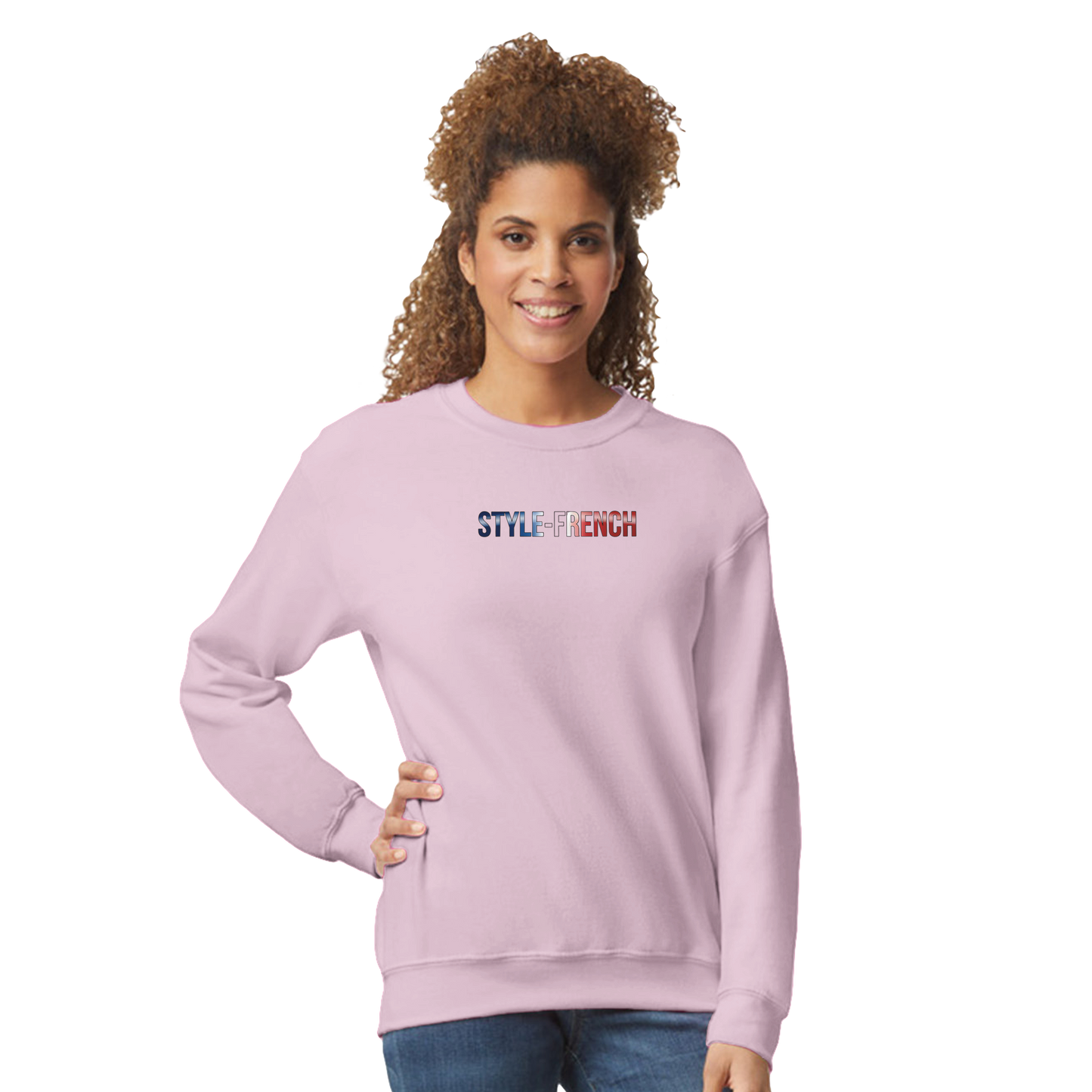Sweat-shirt femme fière d'être française  Classique Léger et Confortable pour le Printemps