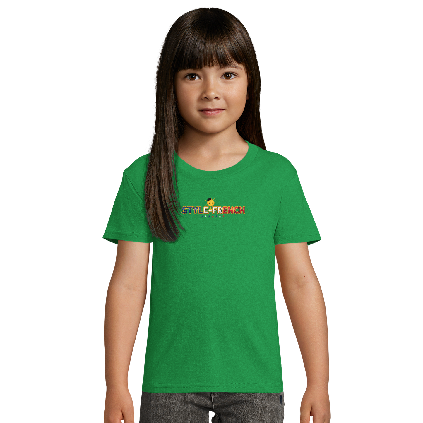 Bio Kinder Enganliegendes T-Shirt| Mädchen Stil-Französisch Frankreich in meinem Herzen | SOL'S Pioneer Kids 03578
