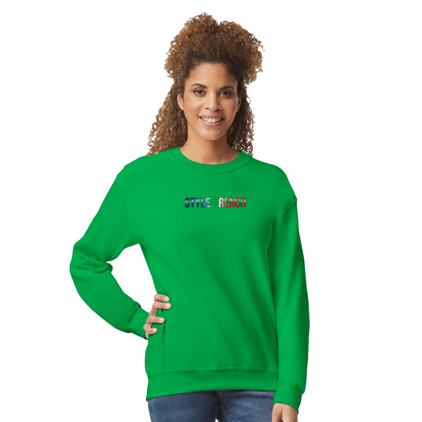 Sweat-shirt femme fière d'être française  Classique Léger et Confortable pour le Printemps
