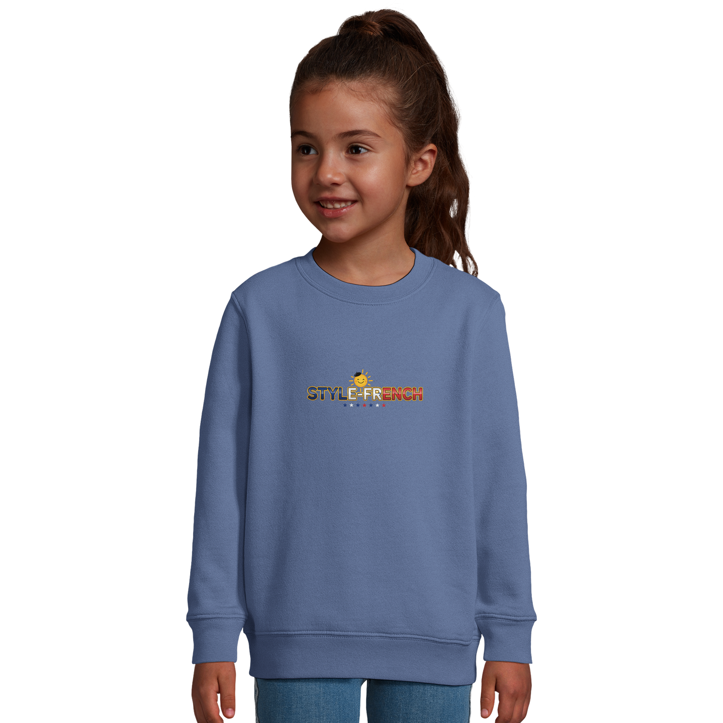 Sweat-shirt fille "Petites Françaises au Grand Cœur" – Confort Éco-Responsable