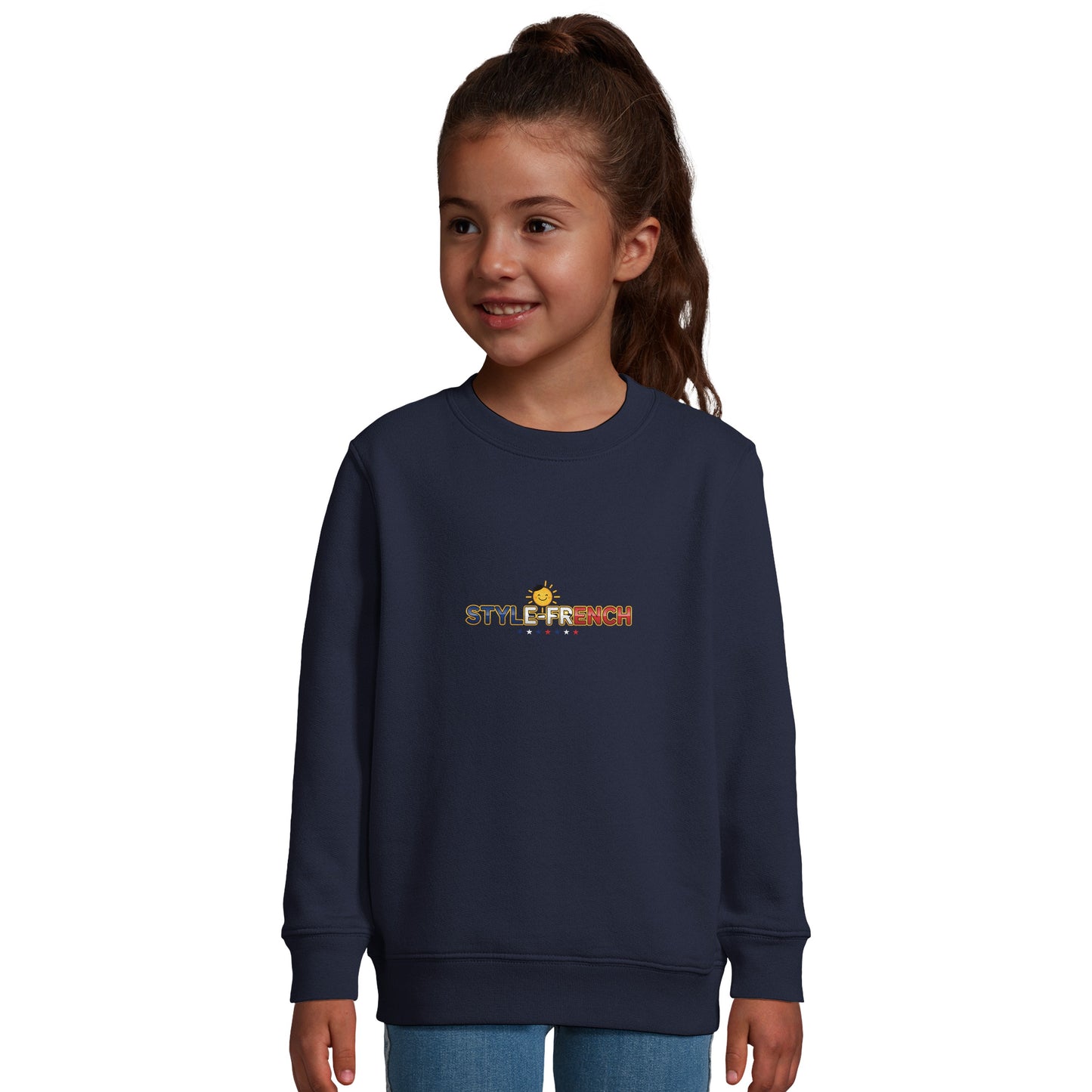 Mädchen-Sweatshirt im französischen Stil „la France dans mon cœur“ aus recyceltem Mischgewebe | SOL'S Columbia Kids 04239