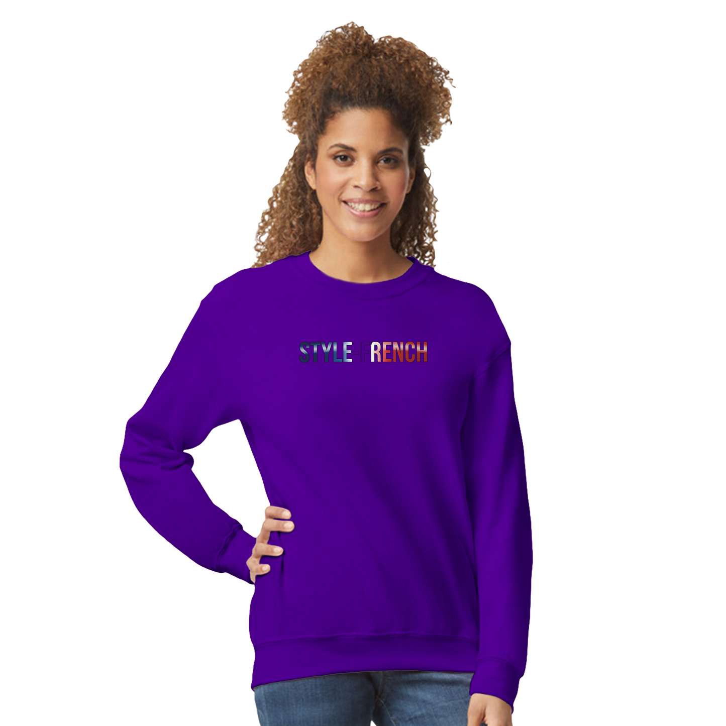 Women's Pink Classic Cathedral Crewneck Sweatshirt | Gildan® 18000