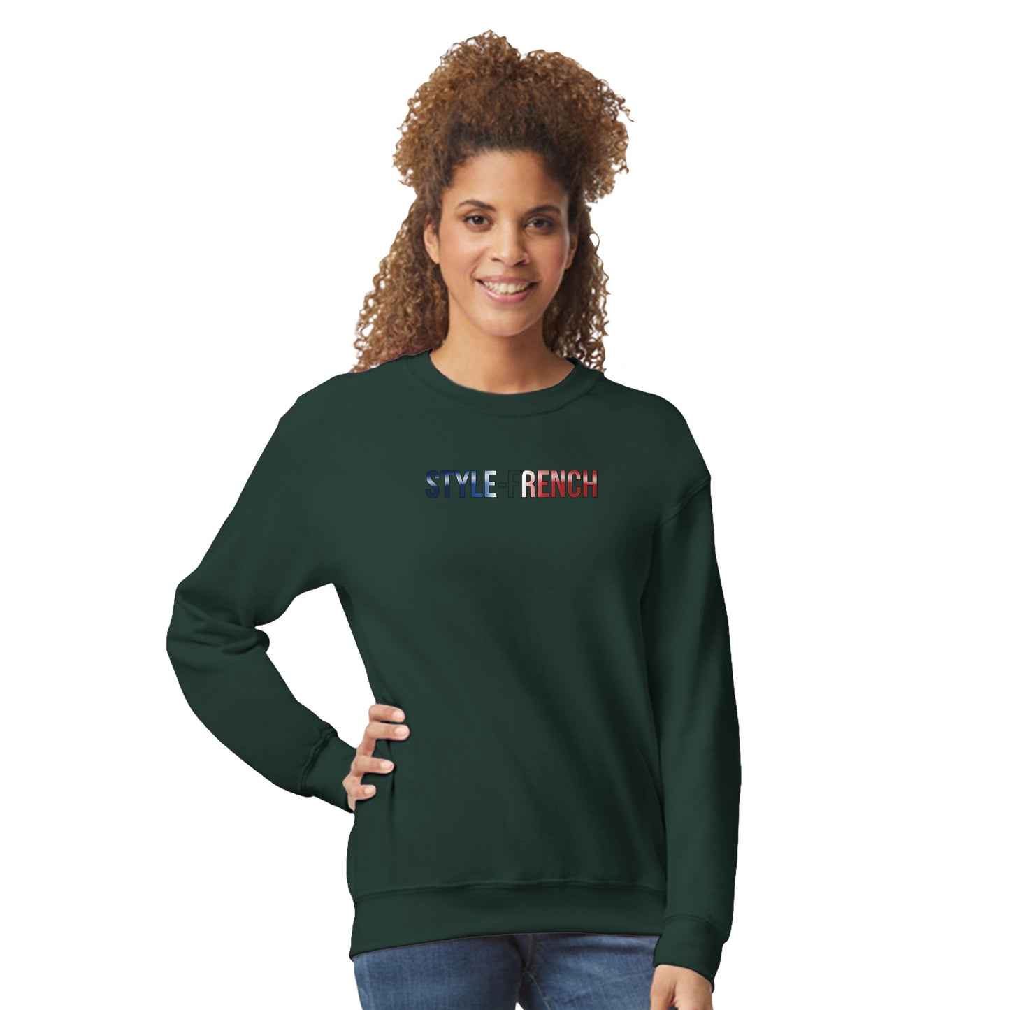Damen-Sweatshirt „debout la France“ im klassischen französischen Rundhals-Stil | Gildan® 18000