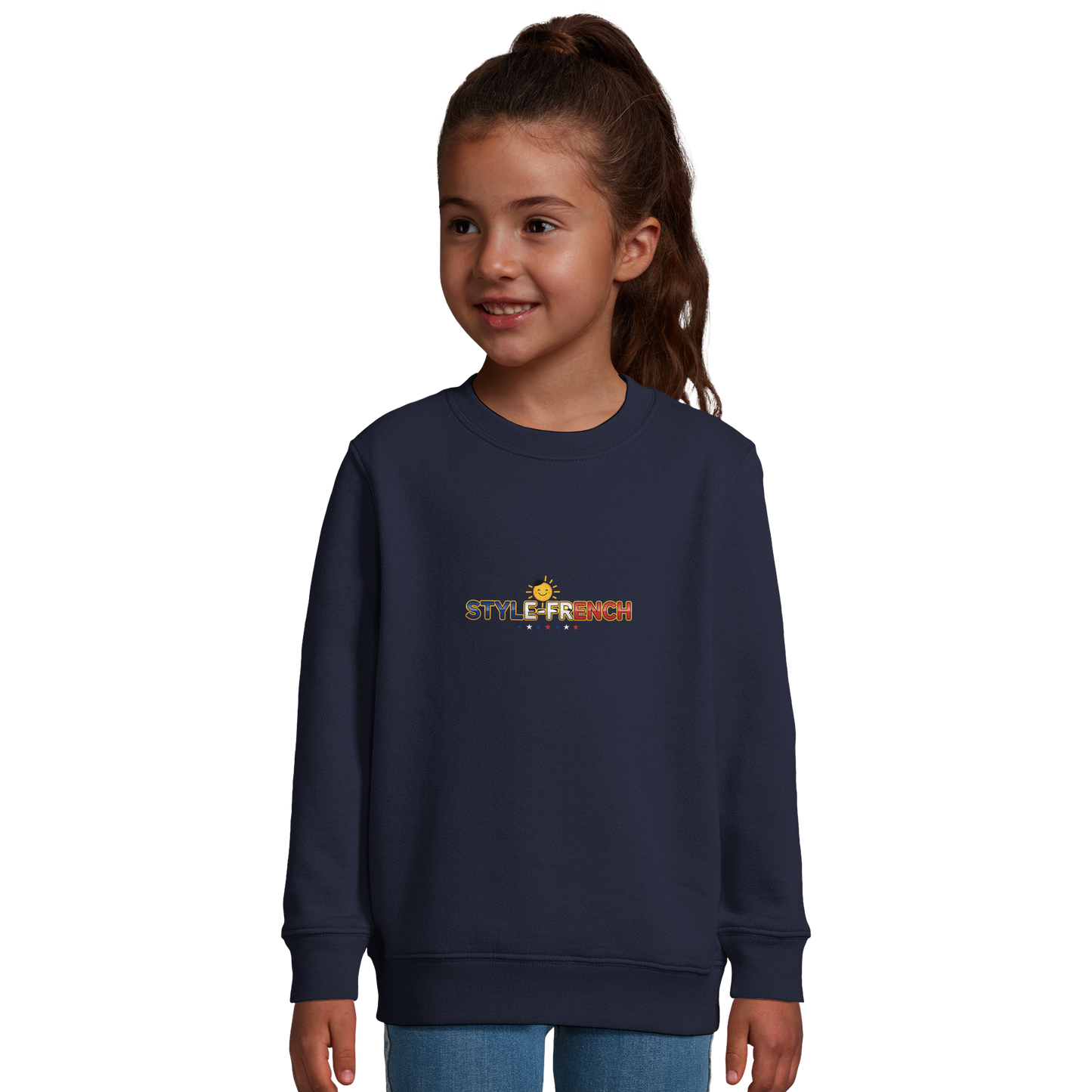 Sweatshirt im französischen Stil für kleine Chefinnen mit großem Talent, aus recyceltem Mischgewebe | SOL'S Columbia Kids 04239