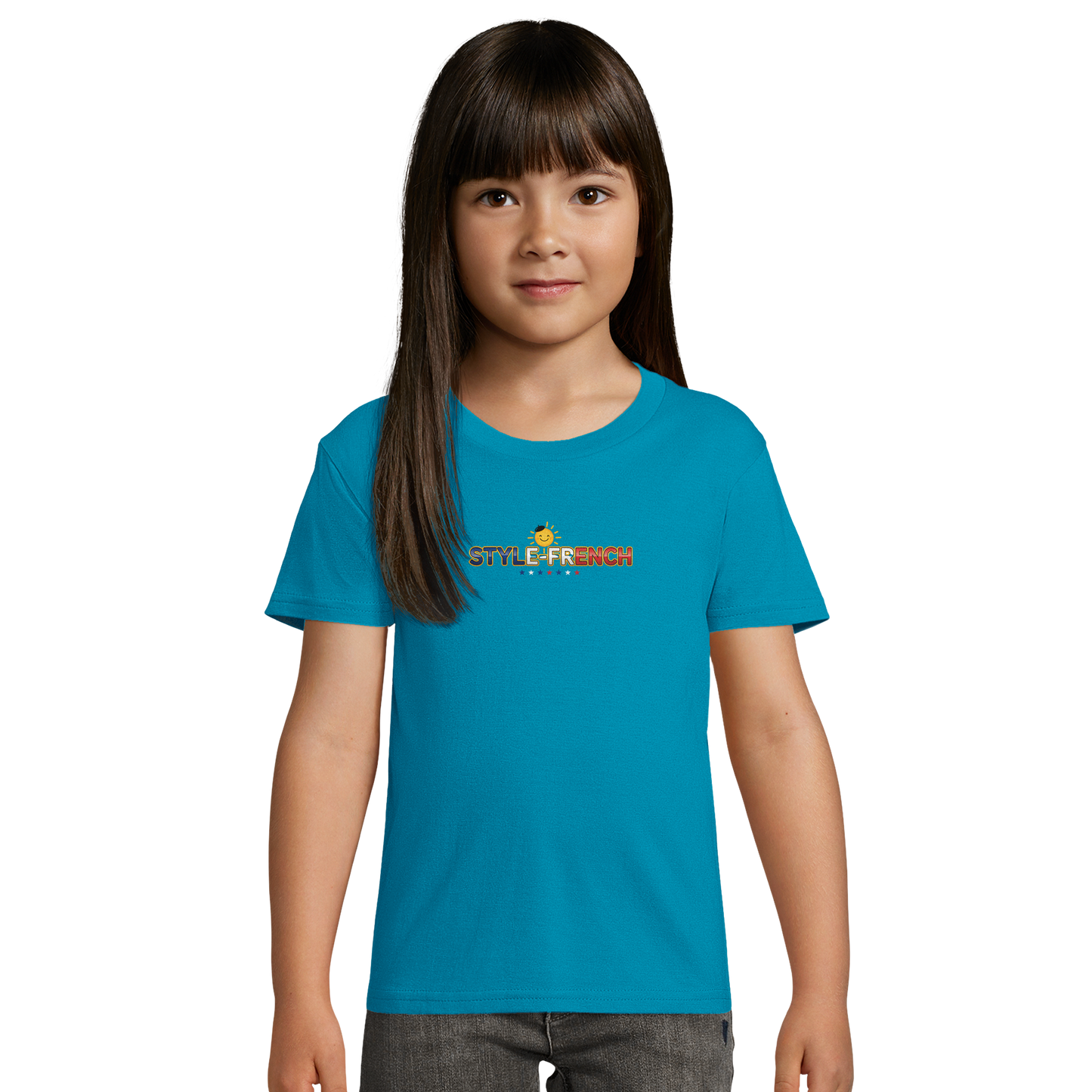 T-Shirt Stil "Französisches Mädchen mit großem Herzen" Bio-Slim-Fit | SOL'S Pioneer Kids 03578
