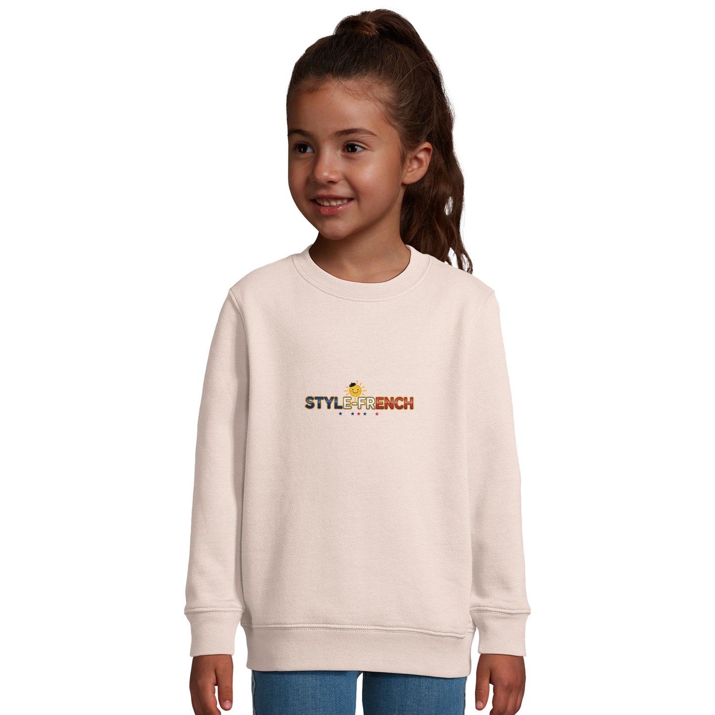 Mädchen-Sweatshirt im französischen Stil „la France dans mon cœur“ aus recyceltem Mischgewebe | SOL'S Columbia Kids 04239