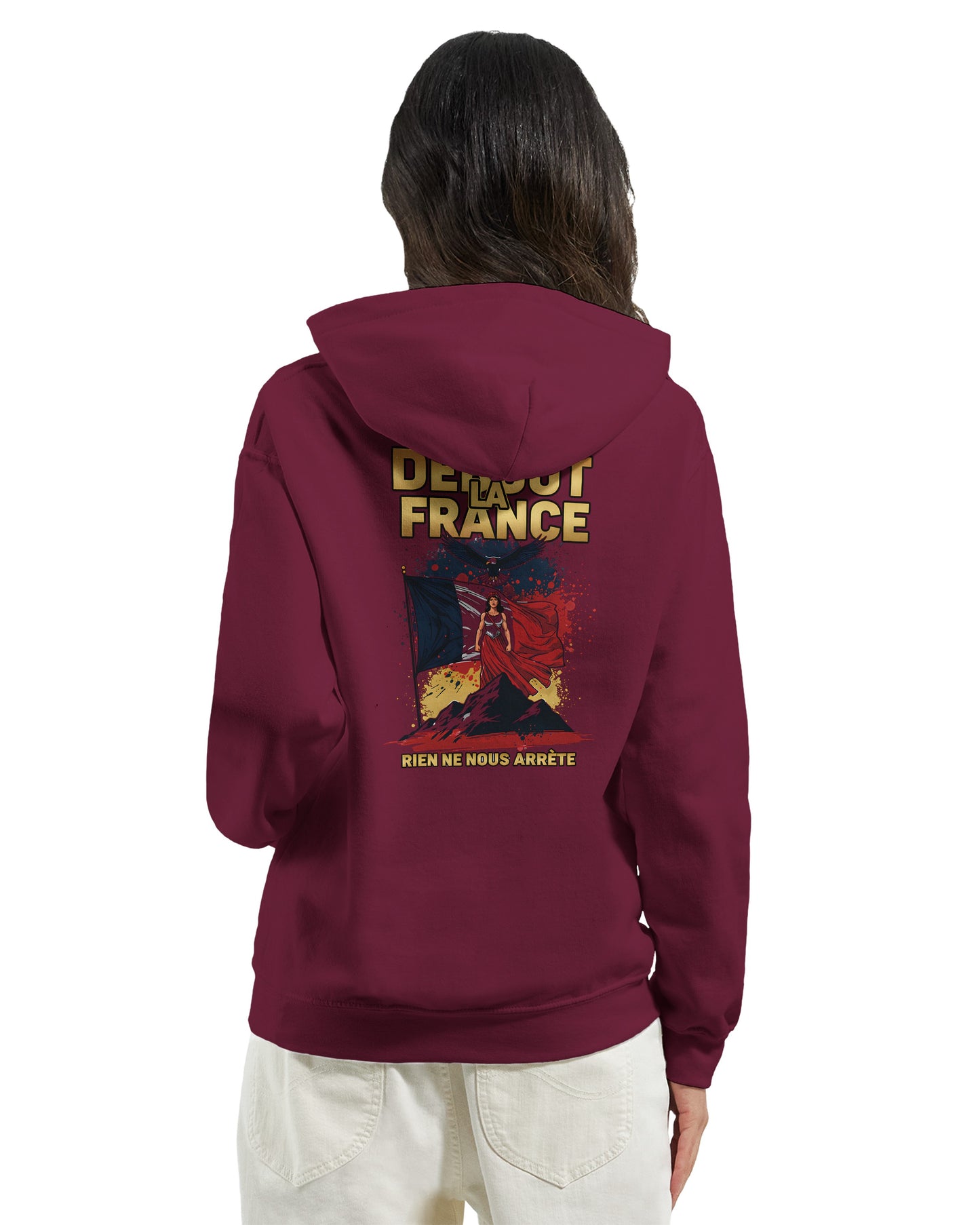 Damen Hoodie Steh auf Frankreich klassisch | Gildan® 18500