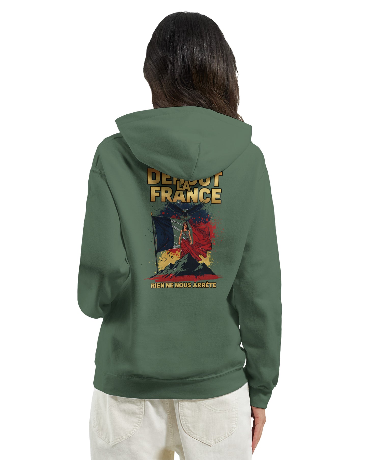 Damen Hoodie Steh auf Frankreich klassisch | Gildan® 18500