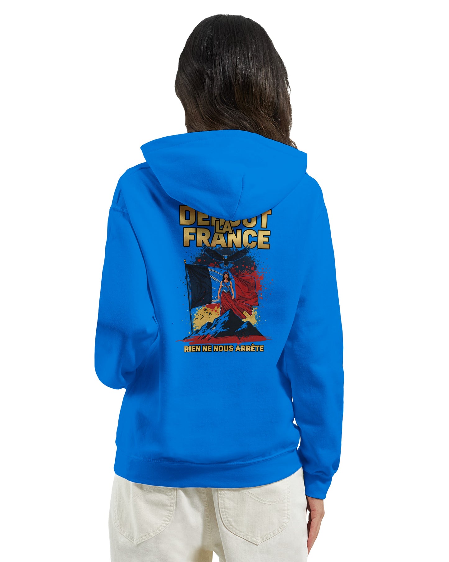Damen Hoodie Steh auf Frankreich klassisch | Gildan® 18500