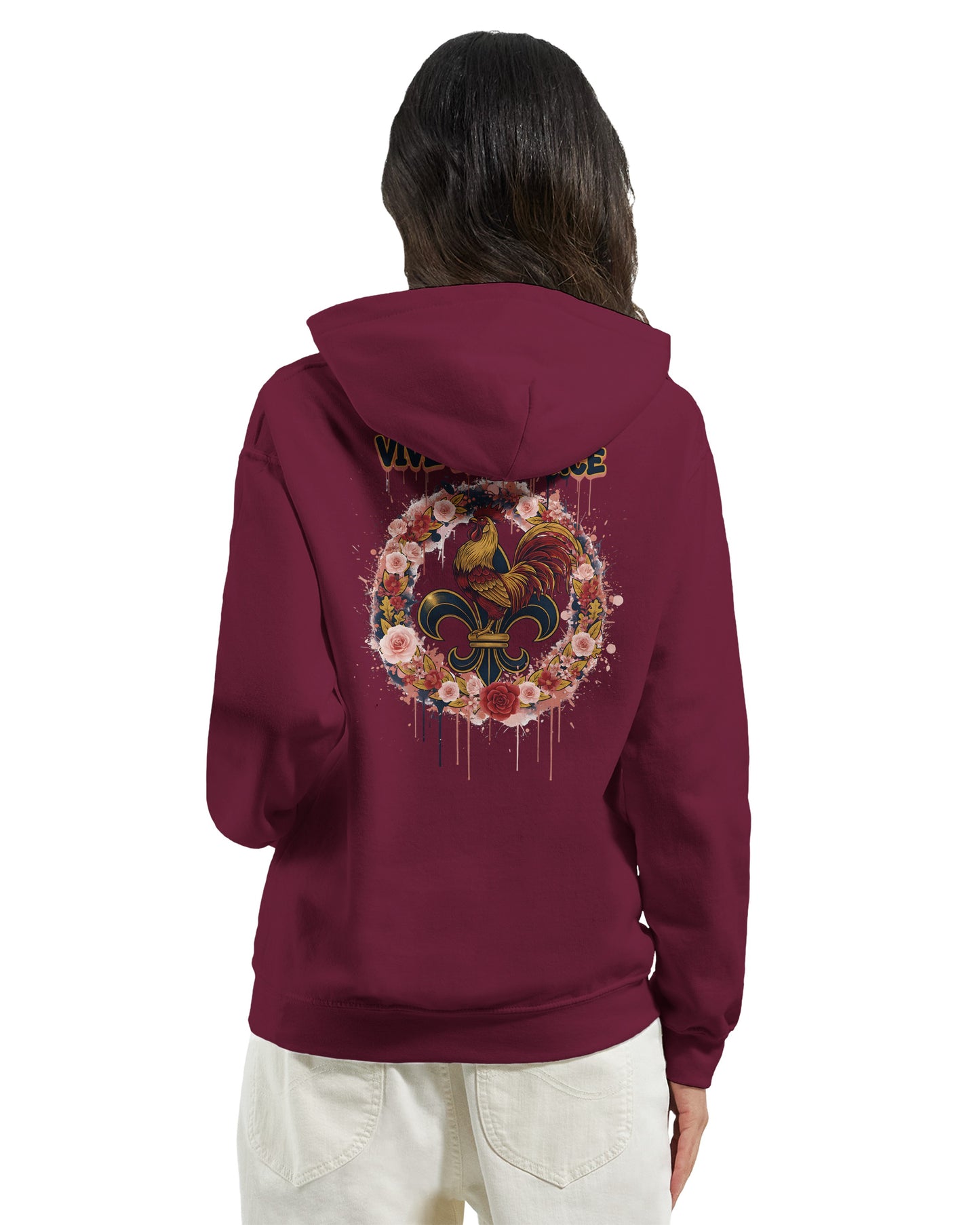 Kapuzenpullover Es lebe Frankreich klassischer Stil für Damen | Gildan® 18500