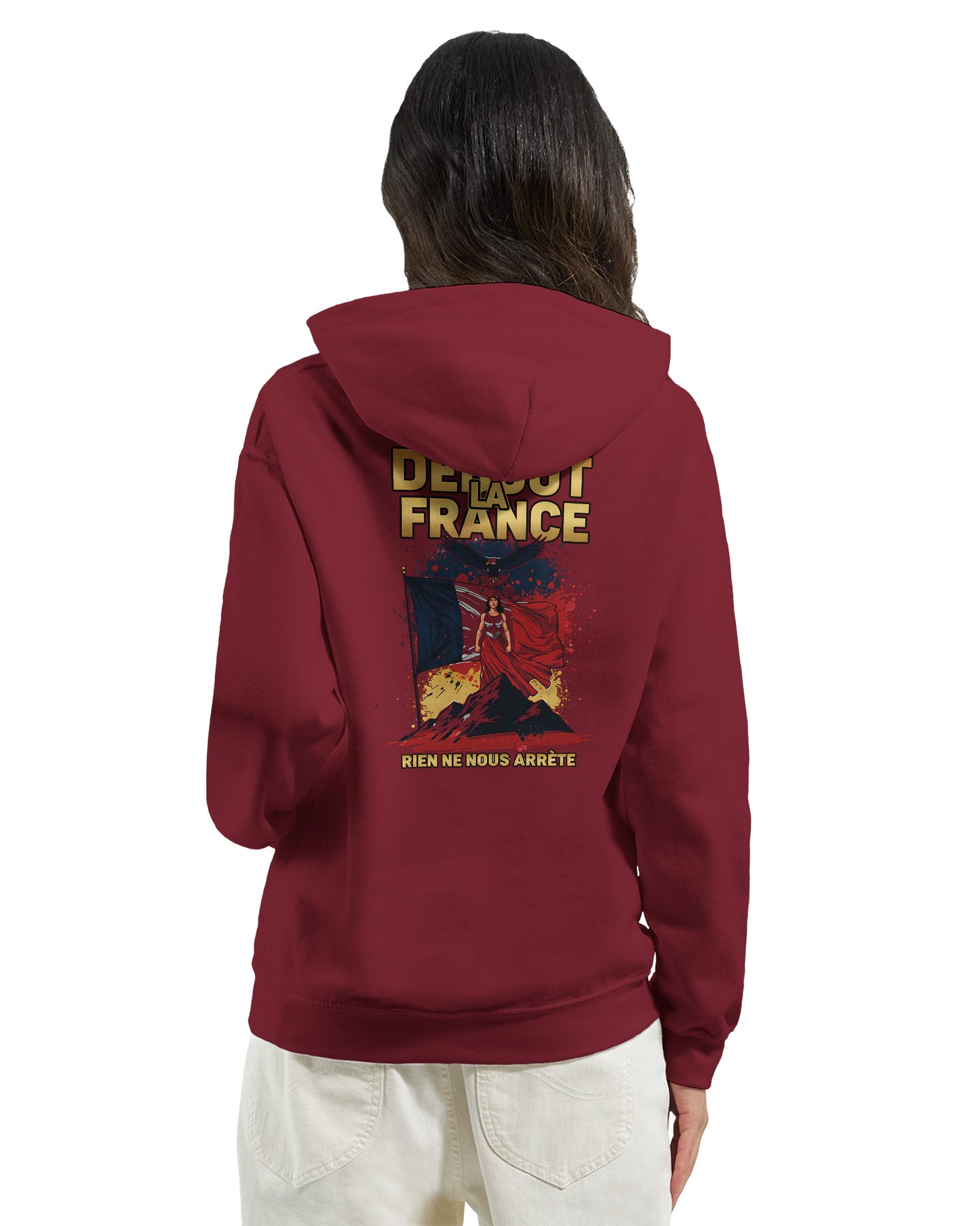 Damen Hoodie Steh auf Frankreich klassisch | Gildan® 18500