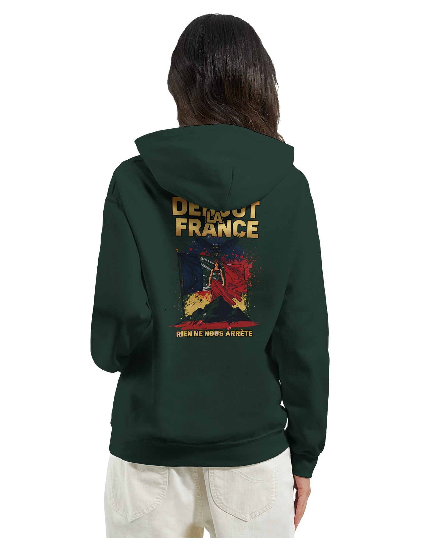 Damen Hoodie Steh auf Frankreich klassisch | Gildan® 18500