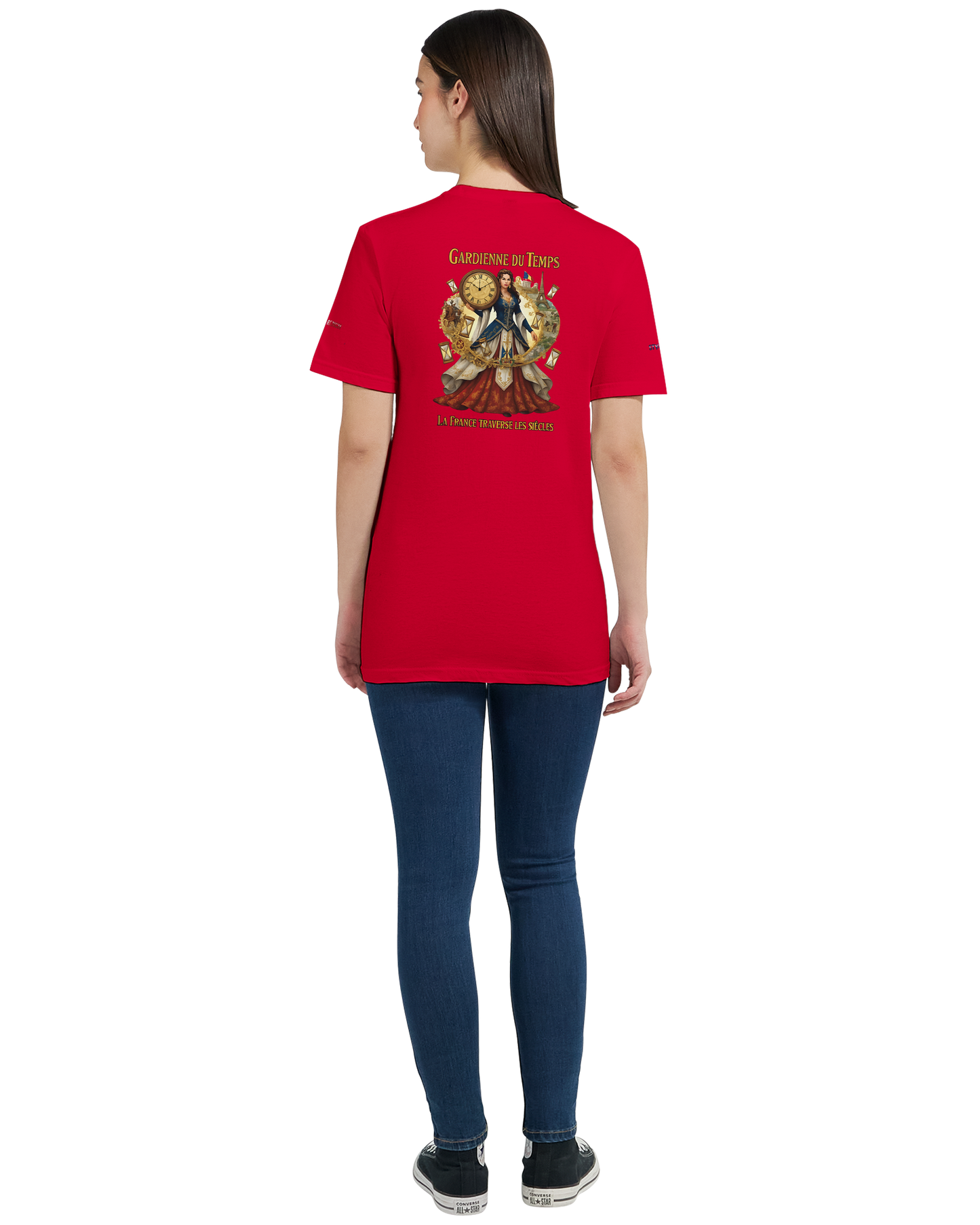 T-Shirt Femme Gardienne du Temps – Coton Premium Coupe Semi-Ajustée