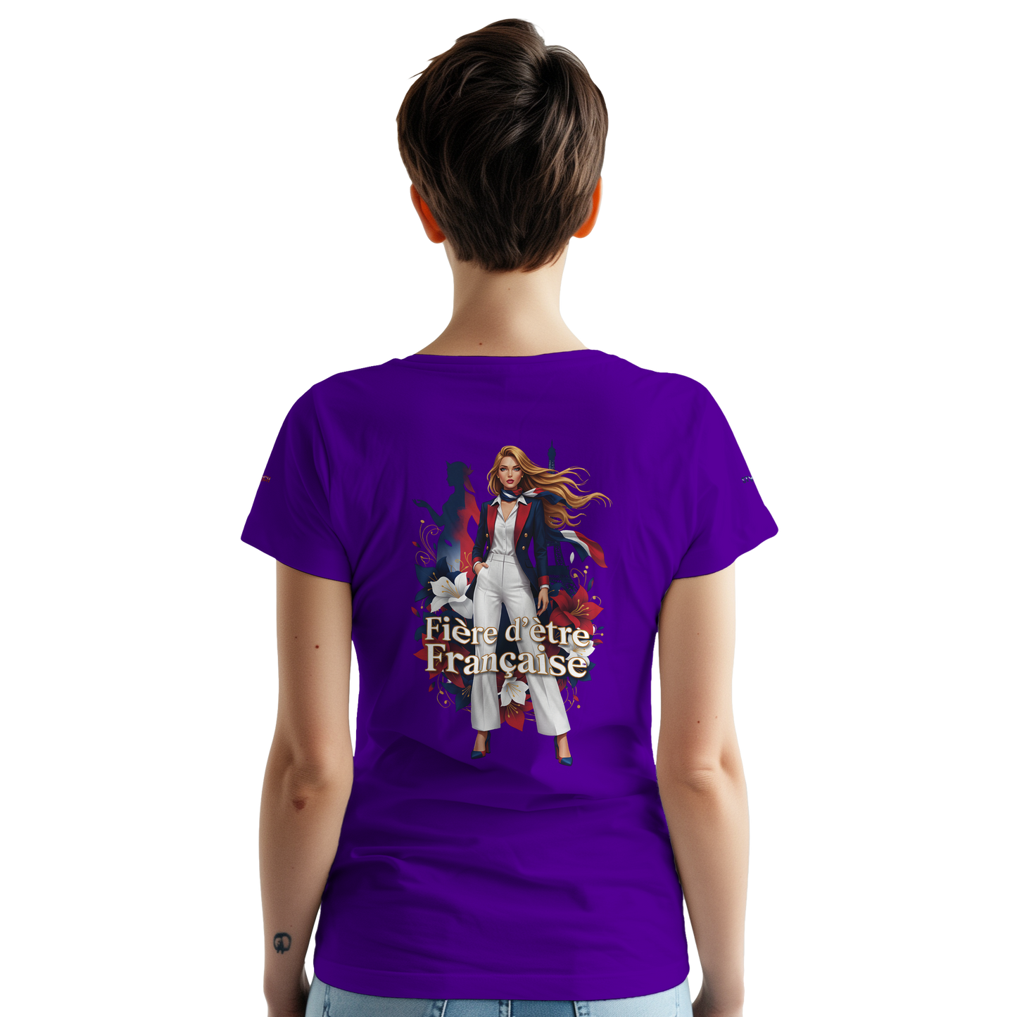 T-shirt Femme Fière d'être Française - Coton Premium
