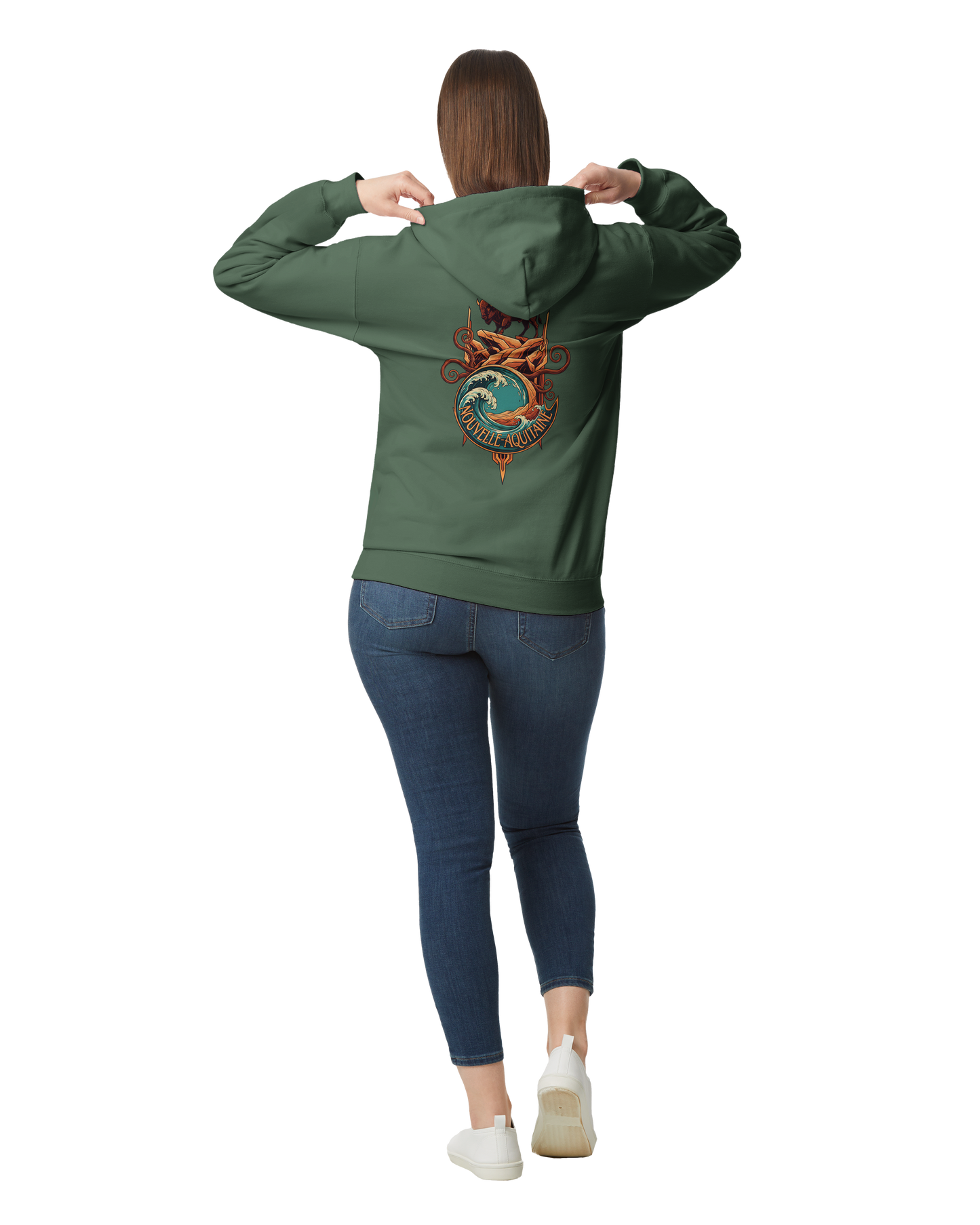 Gildan SF500 Adult New Aquitaine Medium Fleece Hoodie