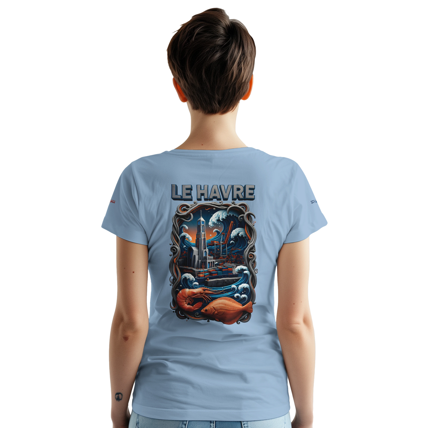 Unisex-T-Shirt Le Havre Stadt in Frankreich dick Rundhals | Gildan® 5000