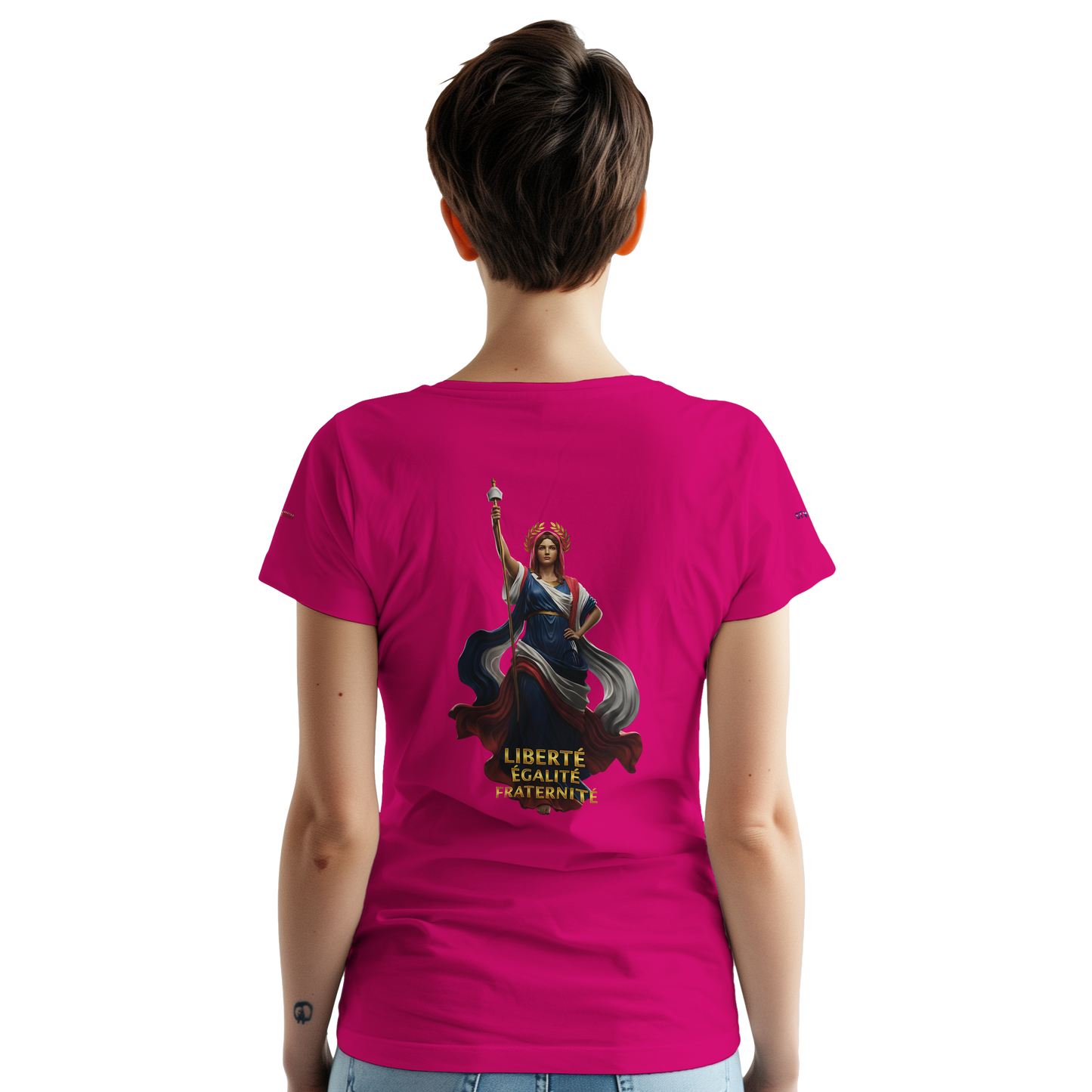 T-Shirt femme  France Patriote   - Coton Premium - Coupe Classique