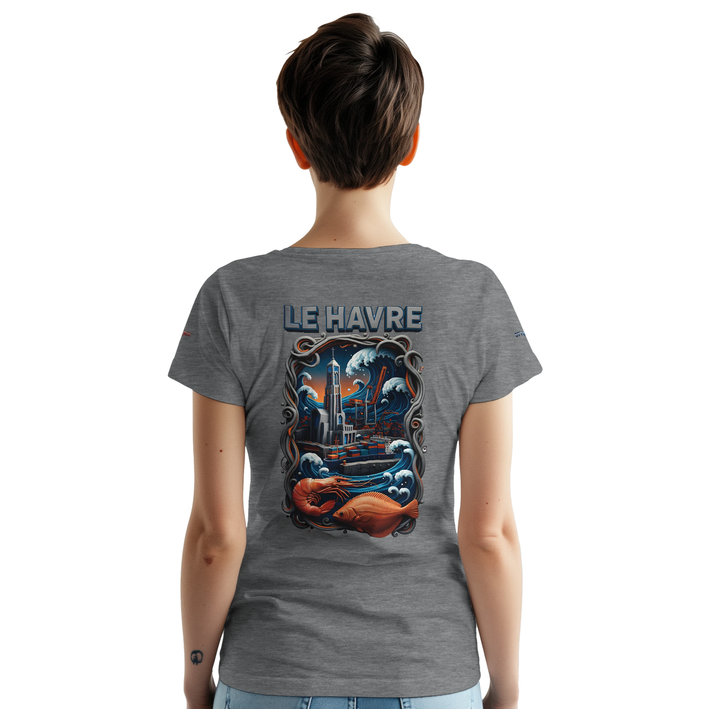 Unisex-T-Shirt Le Havre Stadt in Frankreich dick Rundhals | Gildan® 5000