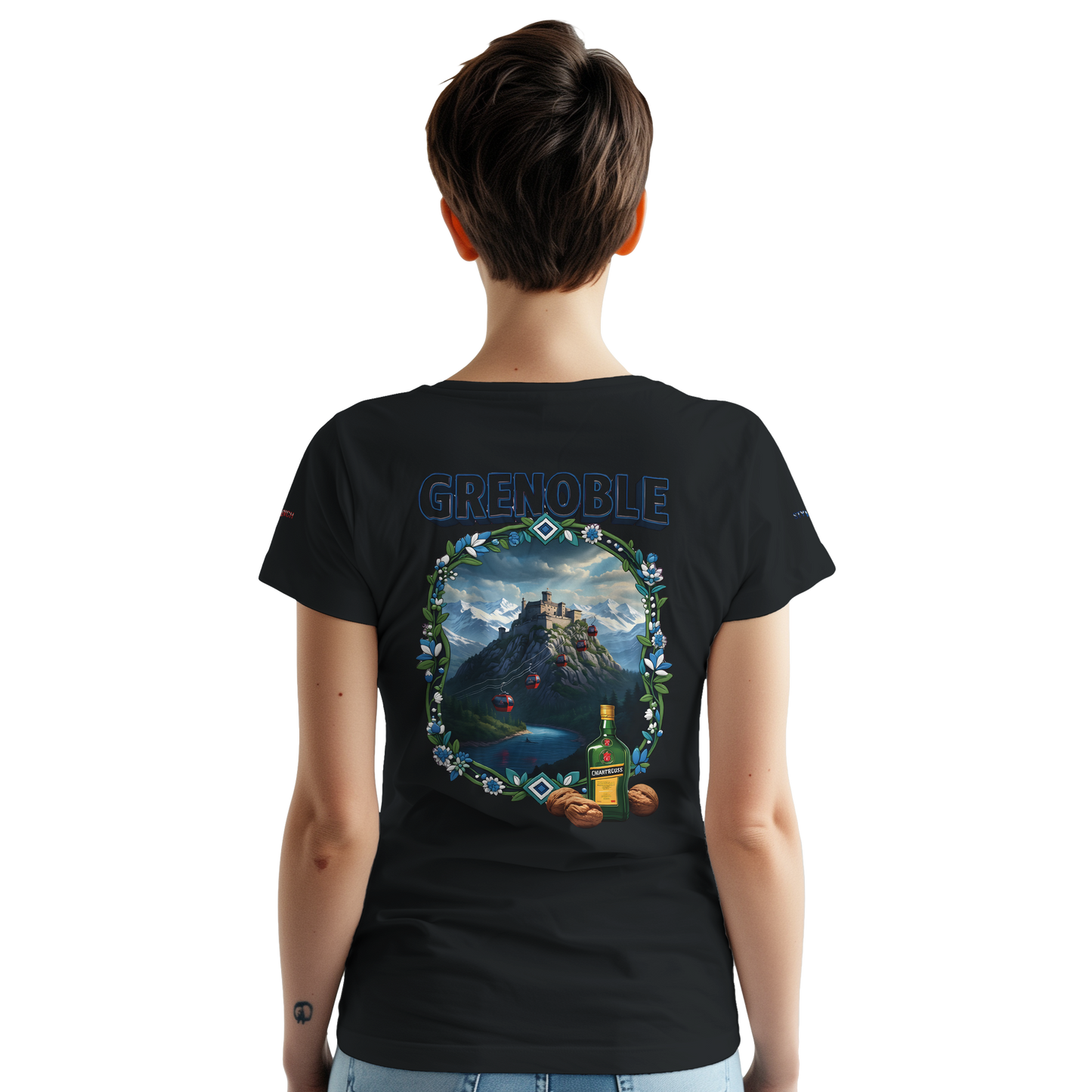 Unisex-T-Shirt Grenoble Stadt in Frankreich dick Rundhals | Gildan® 5000