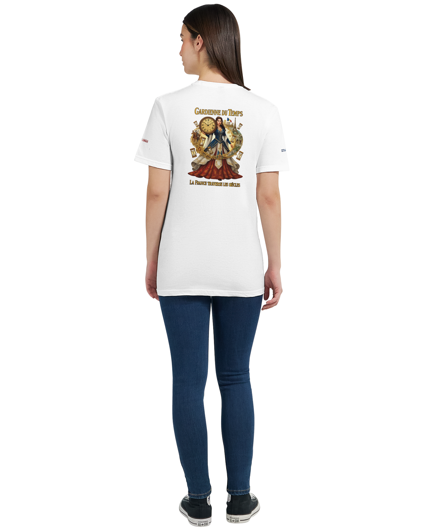 T-Shirt Femme Gardienne du Temps – Coton Premium Coupe Semi-Ajustée